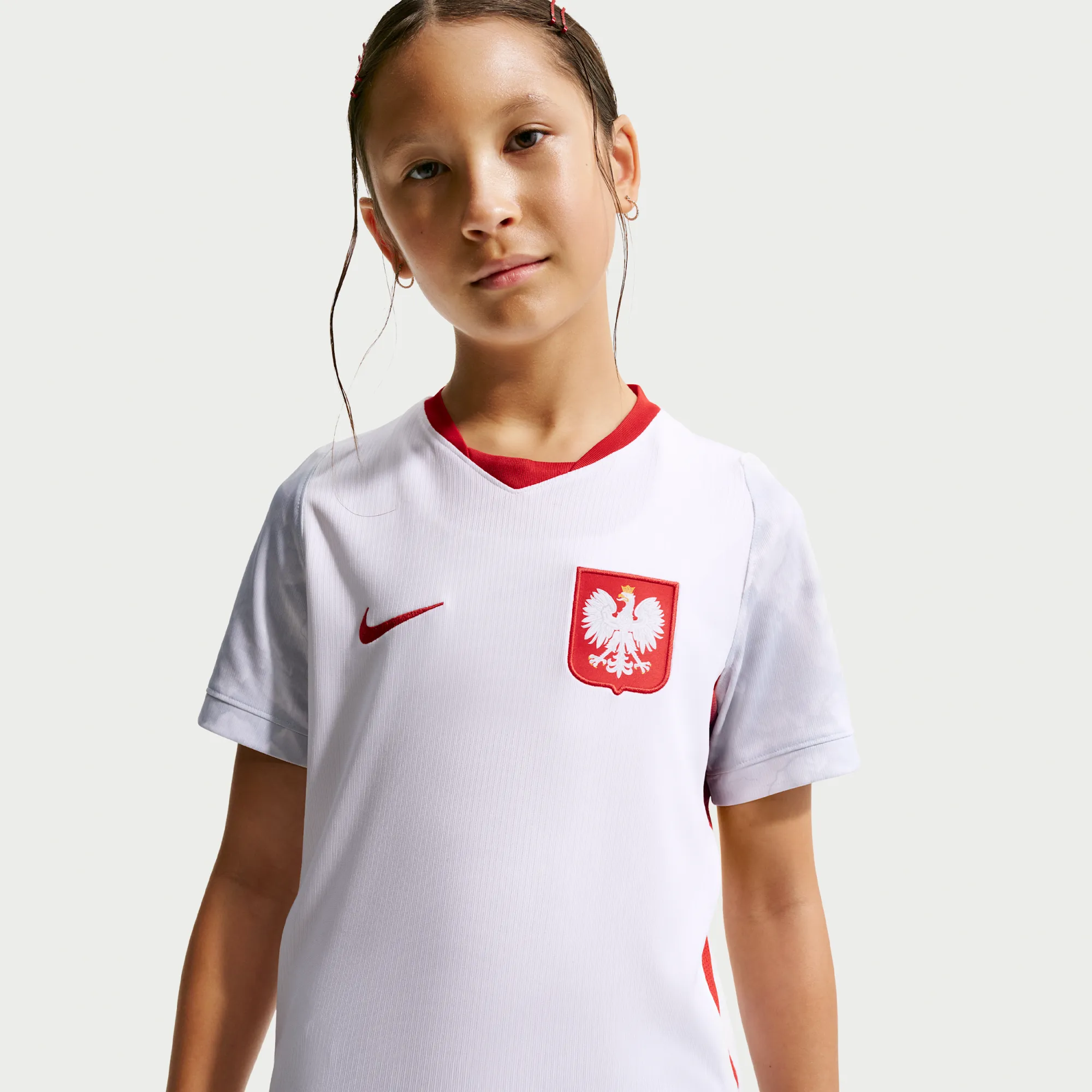 Poland 2026 Older Kids' Nike Dri-FIT Football Replica Shirt - White