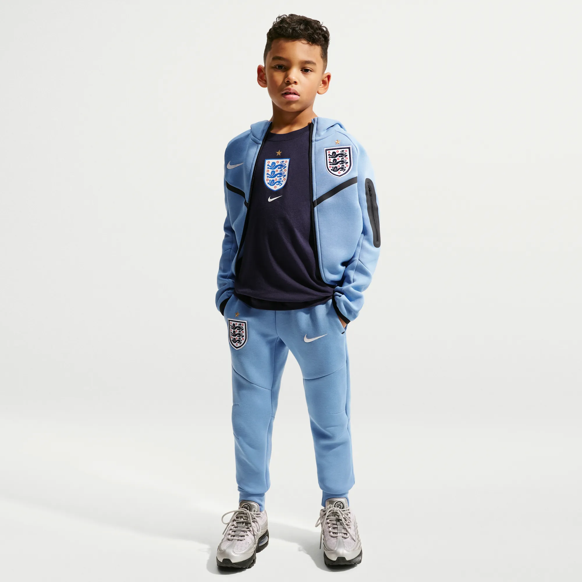 England Tech Fleece Older Kids' (Boys') Nike Football Pants - Blue - Fleece