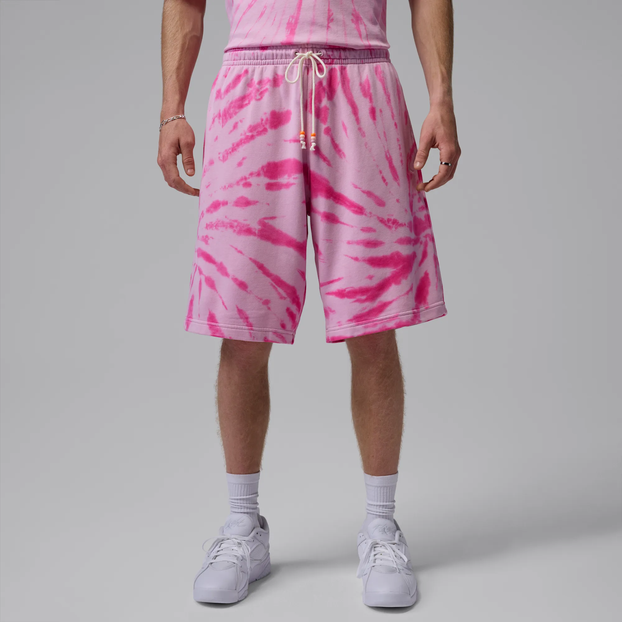 Nike Jordan Brooklyn Fleece Men's Tie-Dye Festival Shorts - Pink - Fleece
