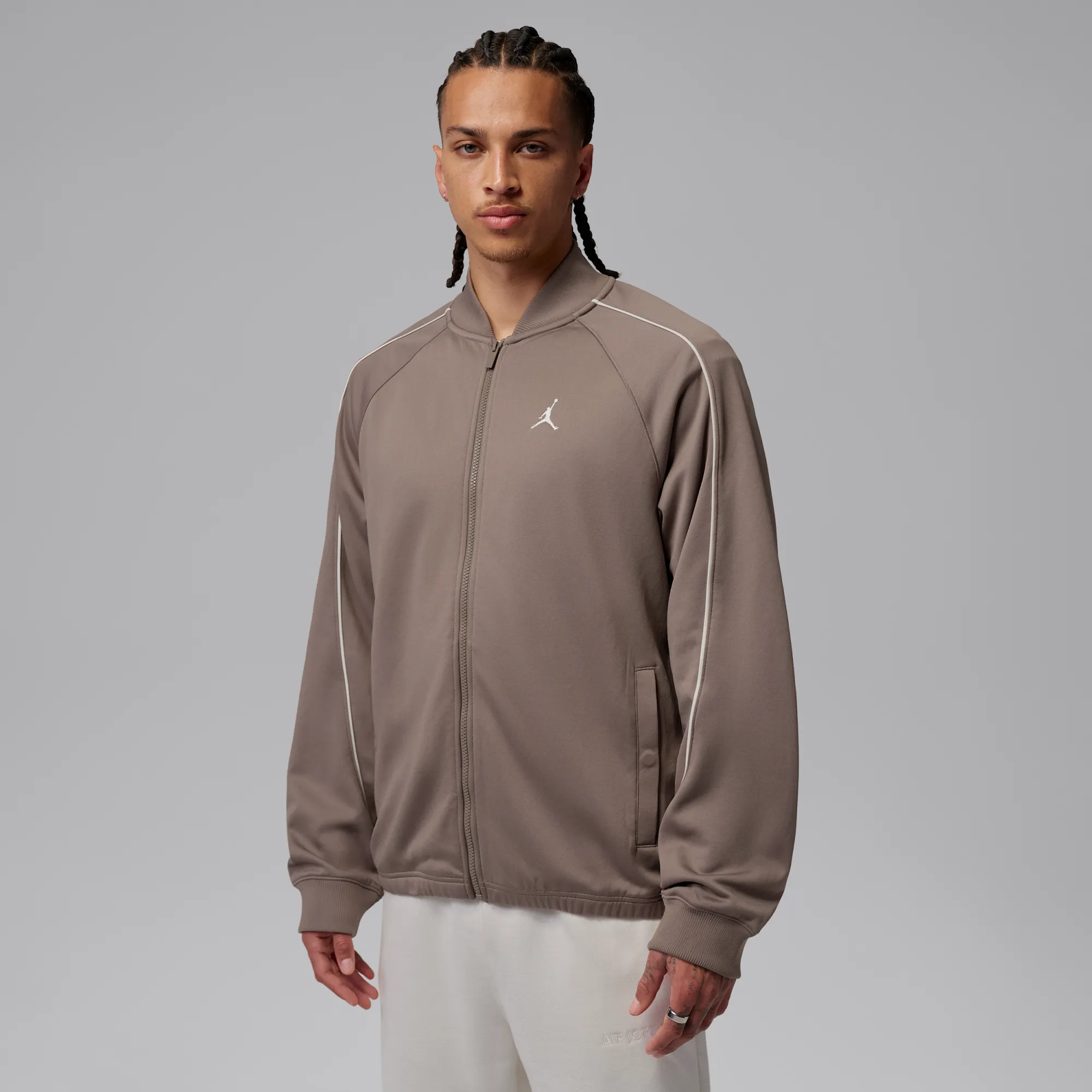 Nike Jordan Brooklyn Men's Tricot Track Jacket - Grey