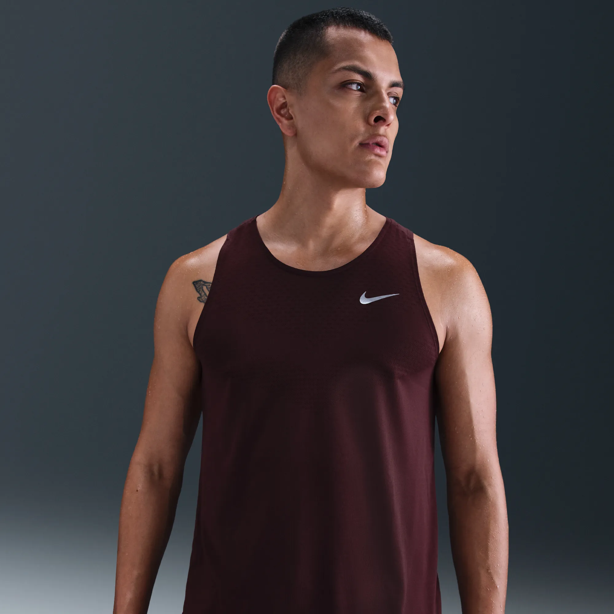 Nike Stride Men's Dri-FIT ADV Running Tank Top - Red - Polyester