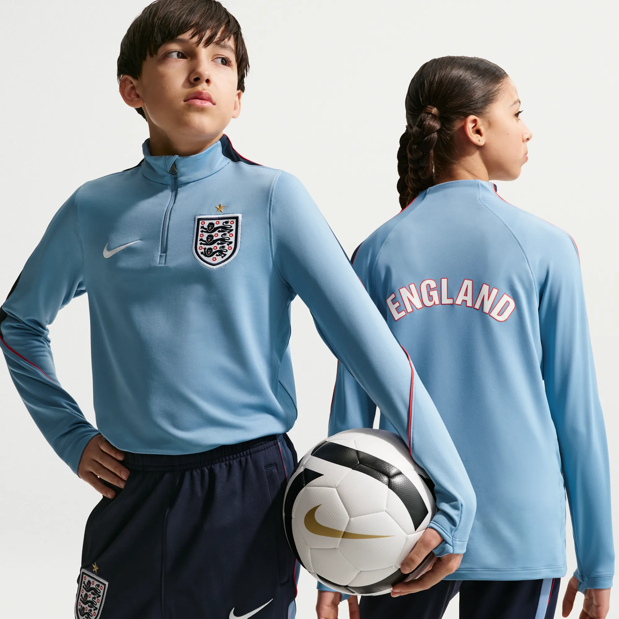 England Strike Older Kids' Nike Dri-FIT Football Drill Top - Blue - Polyester/Elastane