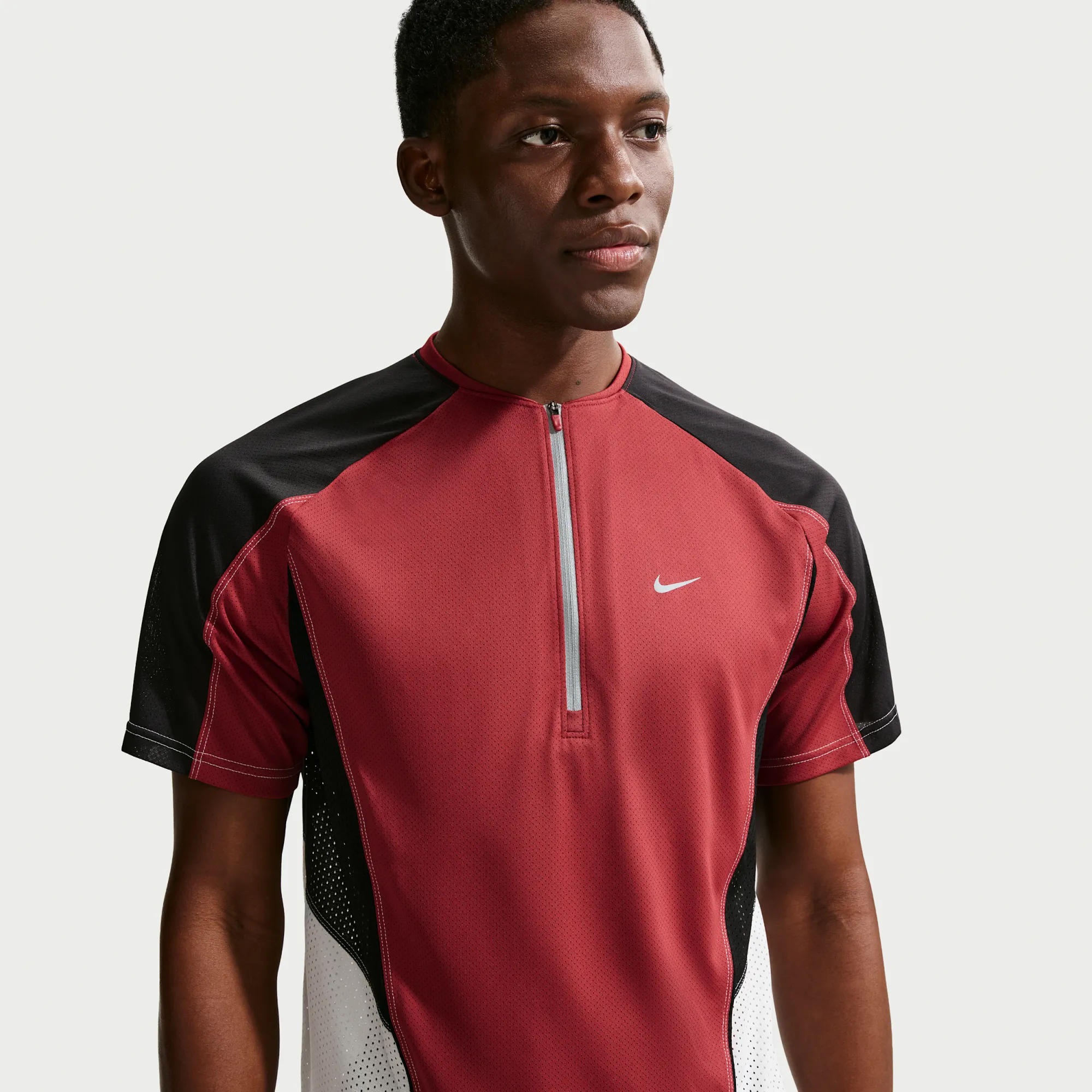 Nike Retro Men's Dr-FIT Short-Sleeve Running Top - Red - Polyester