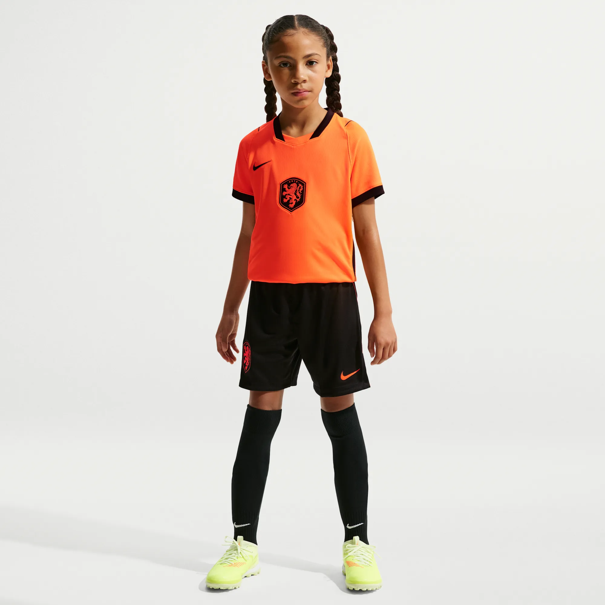 Netherlands 2026 Stadium Home Big Kids' Nike Dri-FIT Football Replica Shorts - Black - Polyester