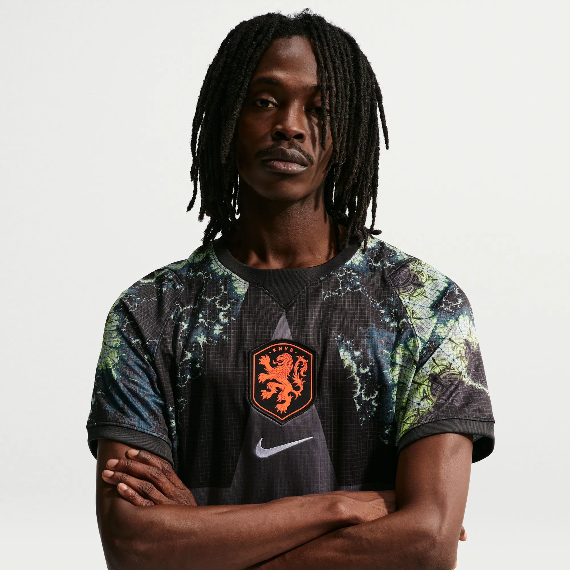 Netherlands 2026 Stadium Goalkeeper Men's Nike Dri-FIT Football Replica Short-Sleeve Shirt - Black - Polyester