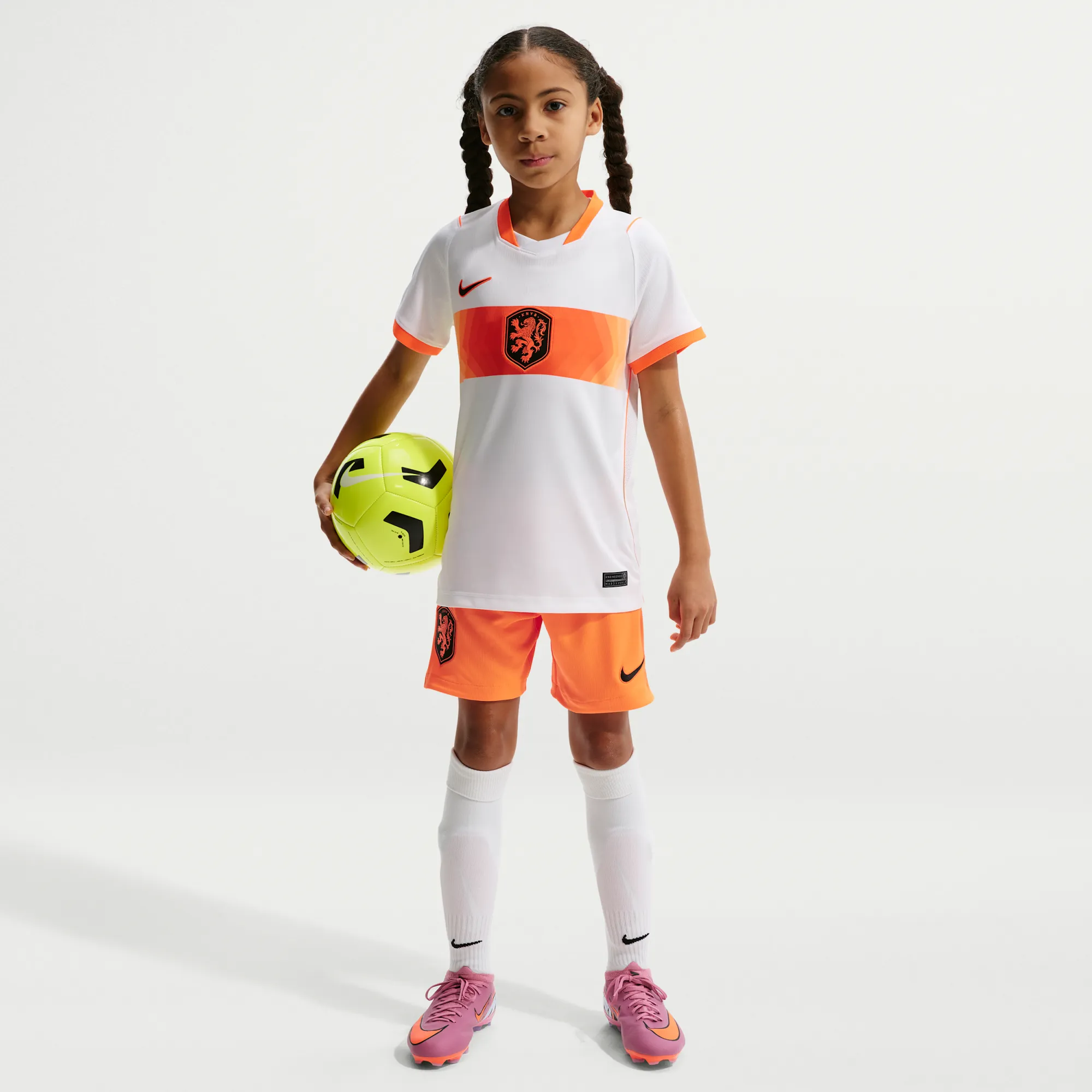 Netherlands 2026 Stadium Away Older Kids' Nike Football Dri-FIT Replica Shorts - Orange - Polyester