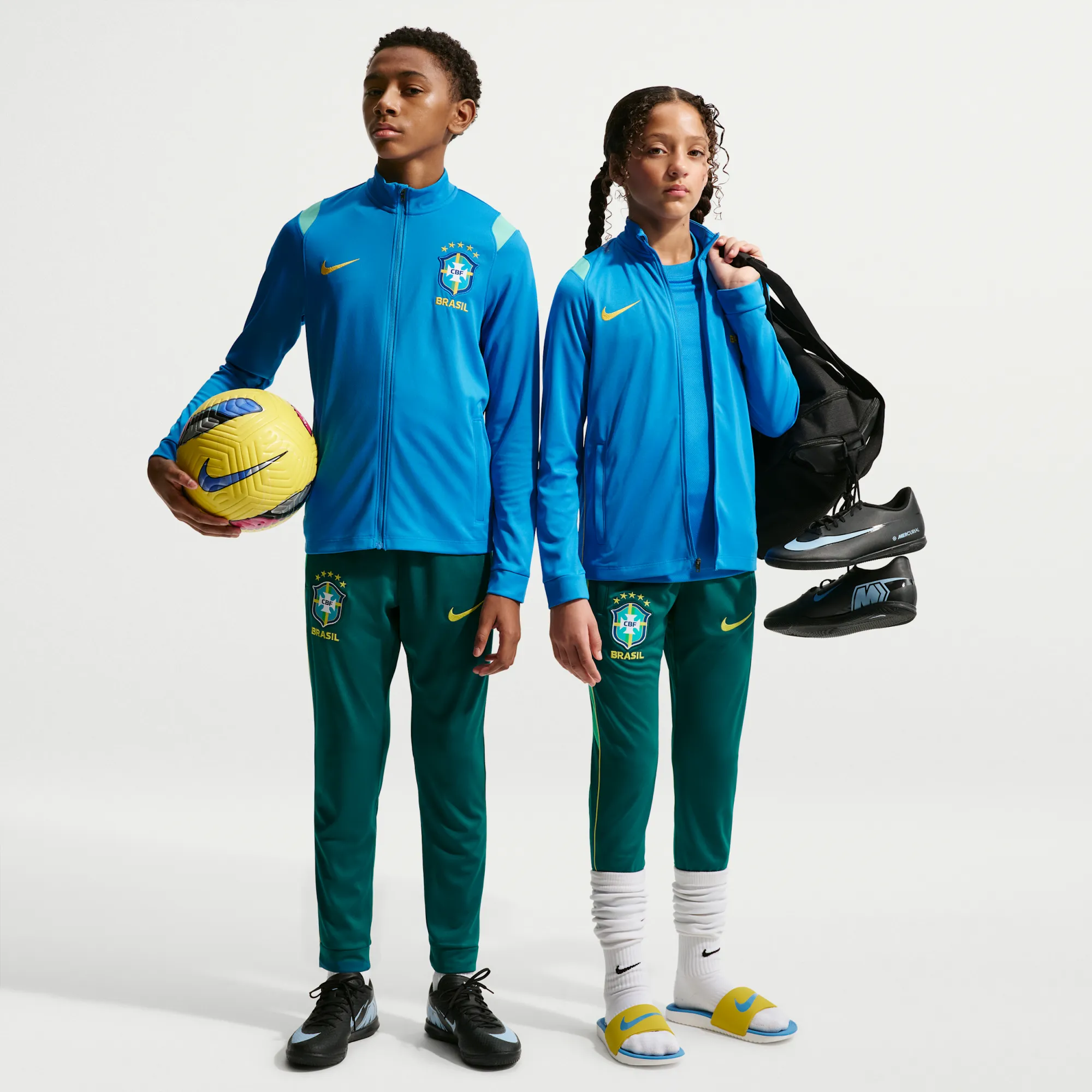 Brazil Academy Pro Older Kids' Nike Dri-FIT Football Knit Tracksuit - Blue - Polyester