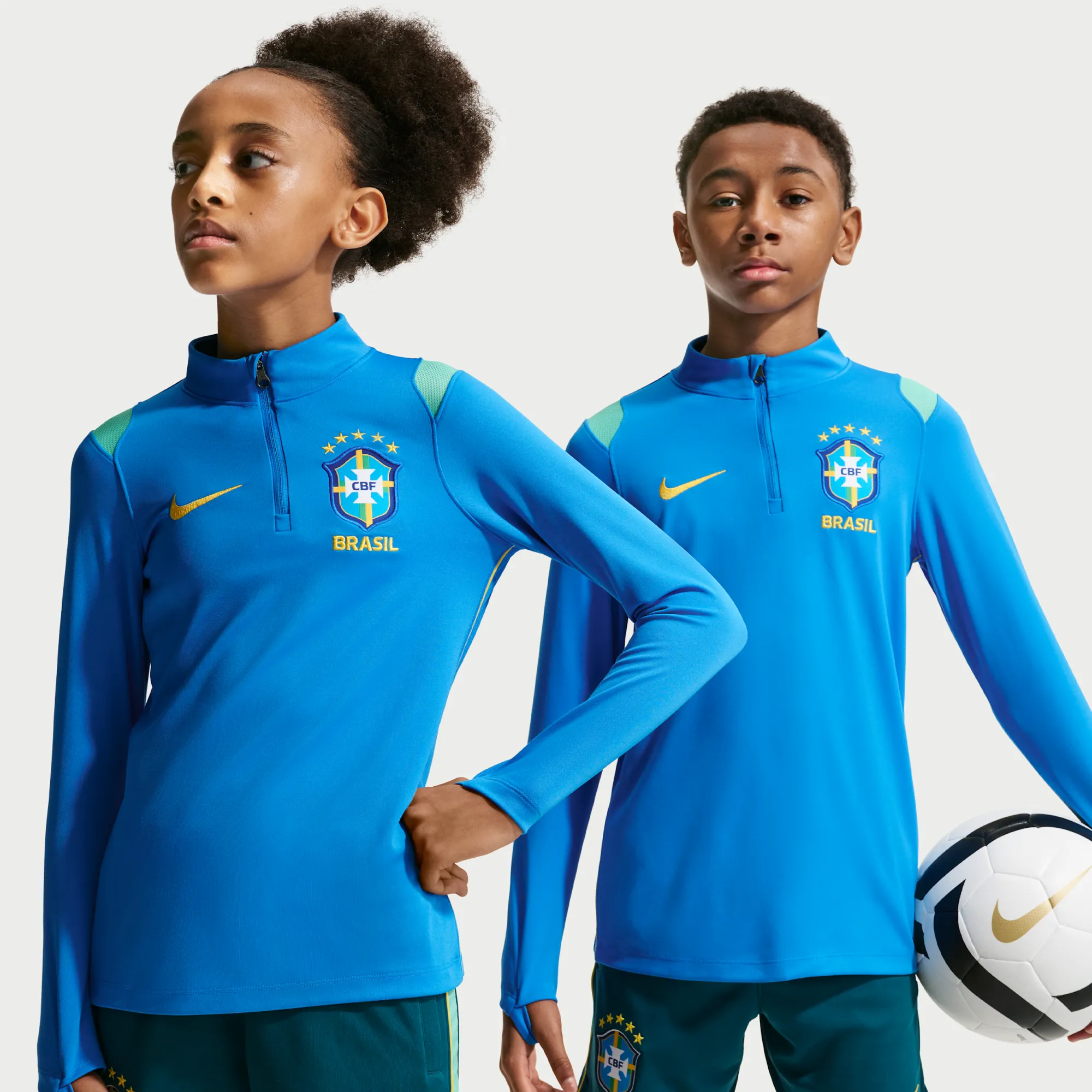 Brazil Academy Pro Older Kids' Nike Dri-FIT Football Knit Drill Top - Blue - Polyester