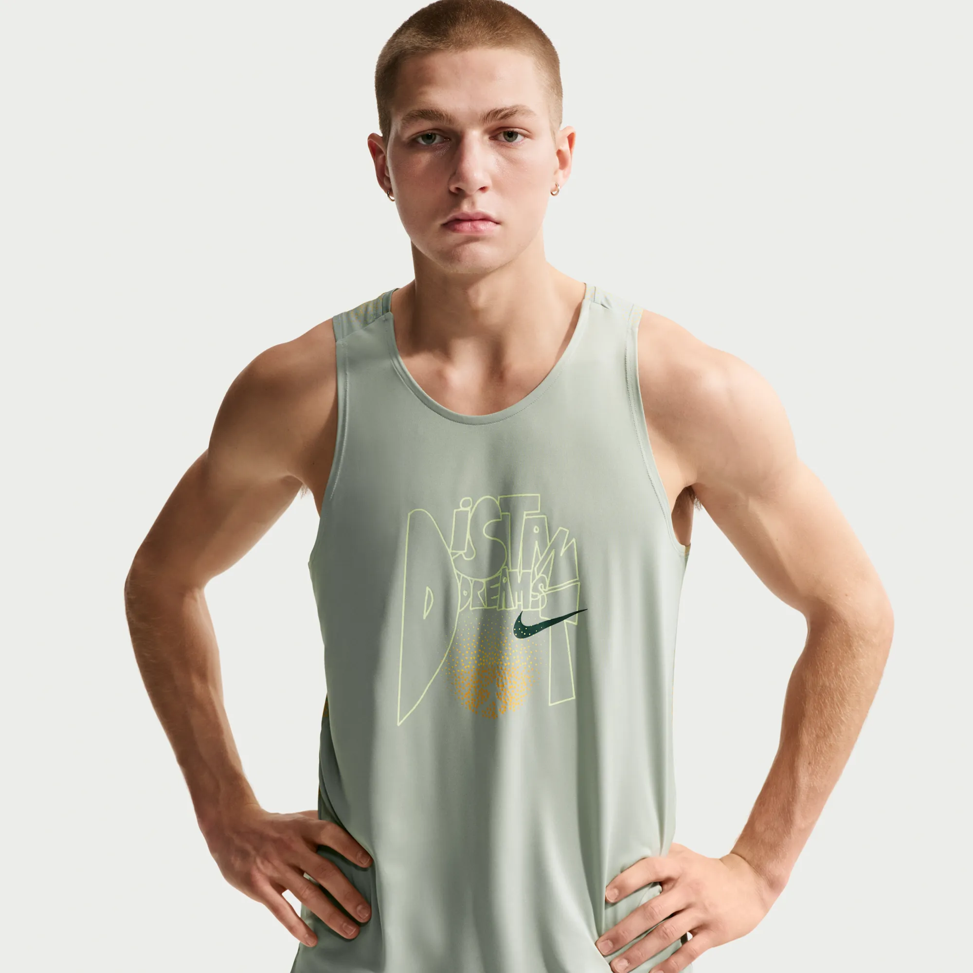 Nike Stride Men's Dri-FIT ADV Running Tank Top - Green - Polyester