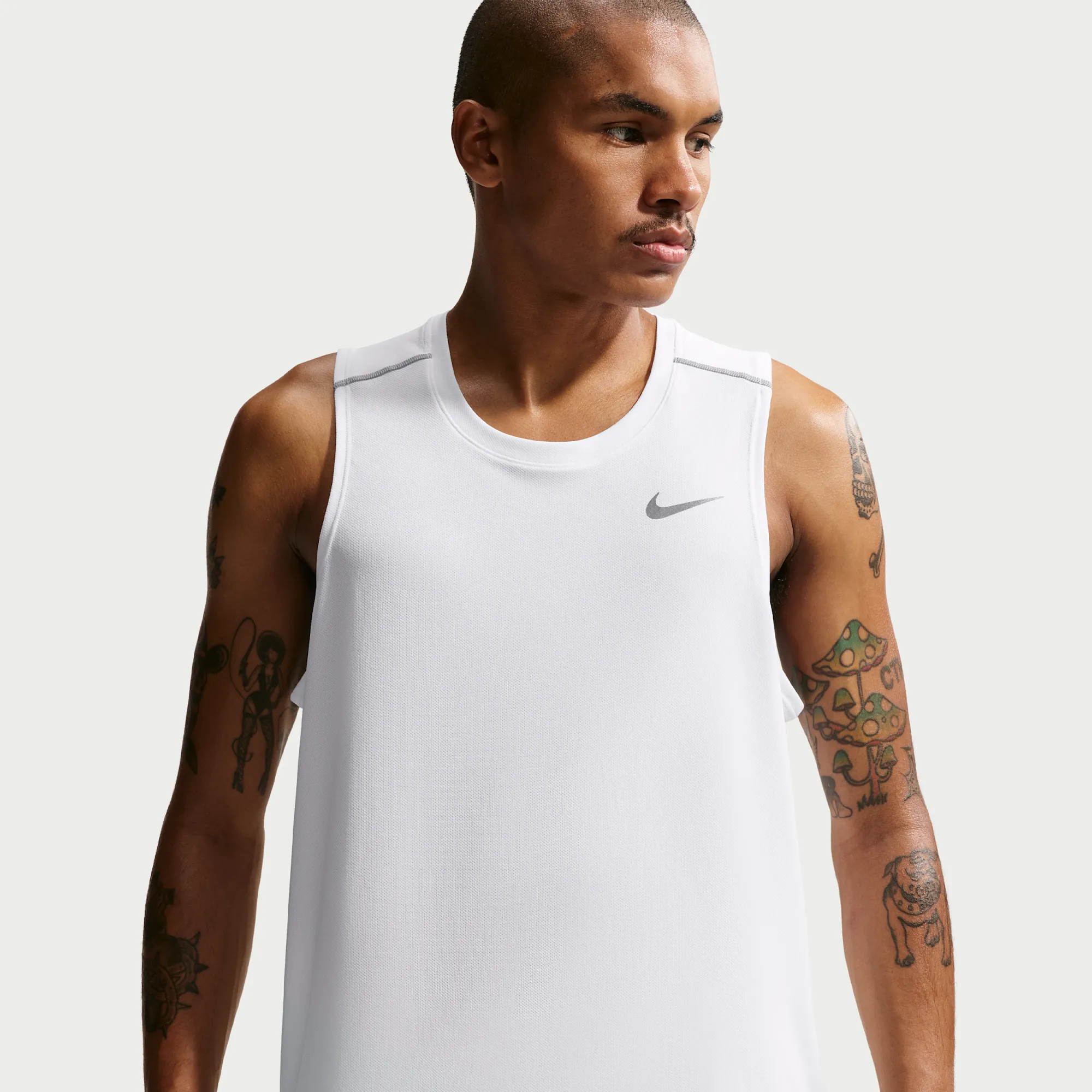 Nike Miler Men's Dri-FIT Running Tank Top - White - Polyester