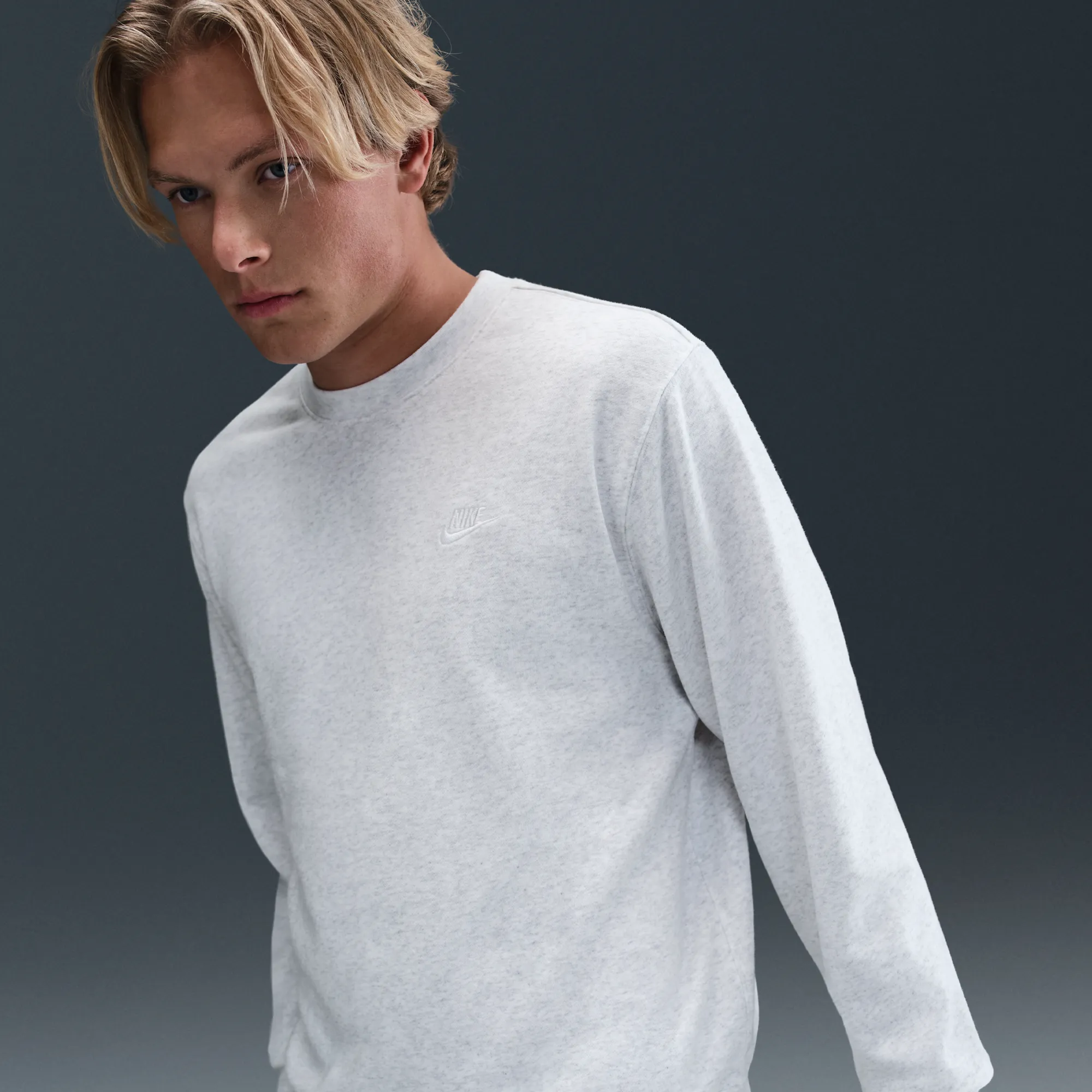 Nike Club Men's French Terry Crew - Brown - Cotton/Polyester