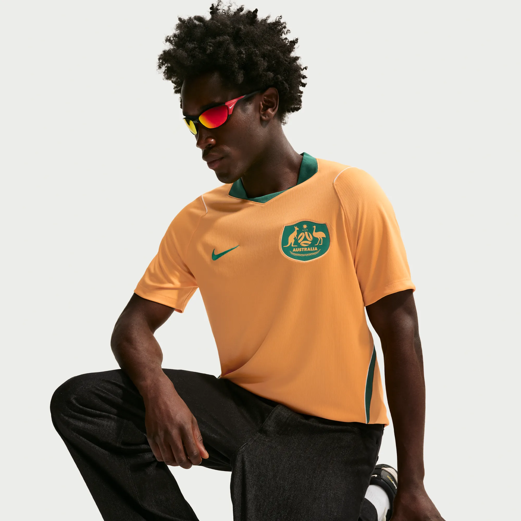 Australia 2026 Stadium Home Men's Nike Dri-FIT Football Jersey - Brown - Polyester