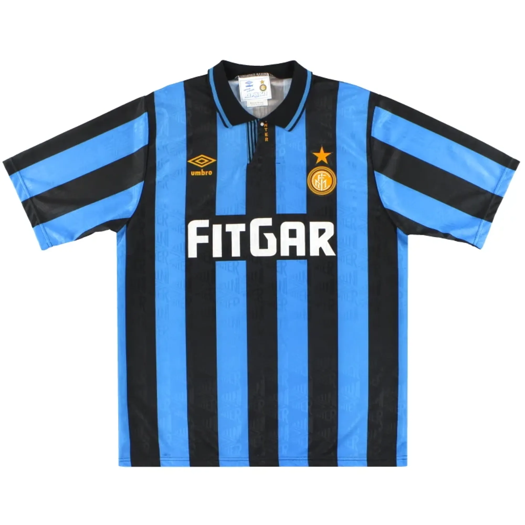 1991-92 Inter Milan Umbro Home Shirt M - Inter Milan / Good 