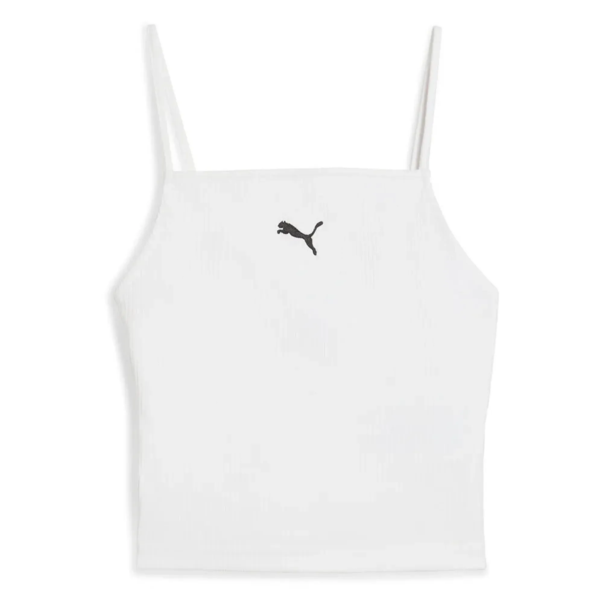 PUMA WARDROBE Essentials Ribbed Tank Top Women in White | Size Large