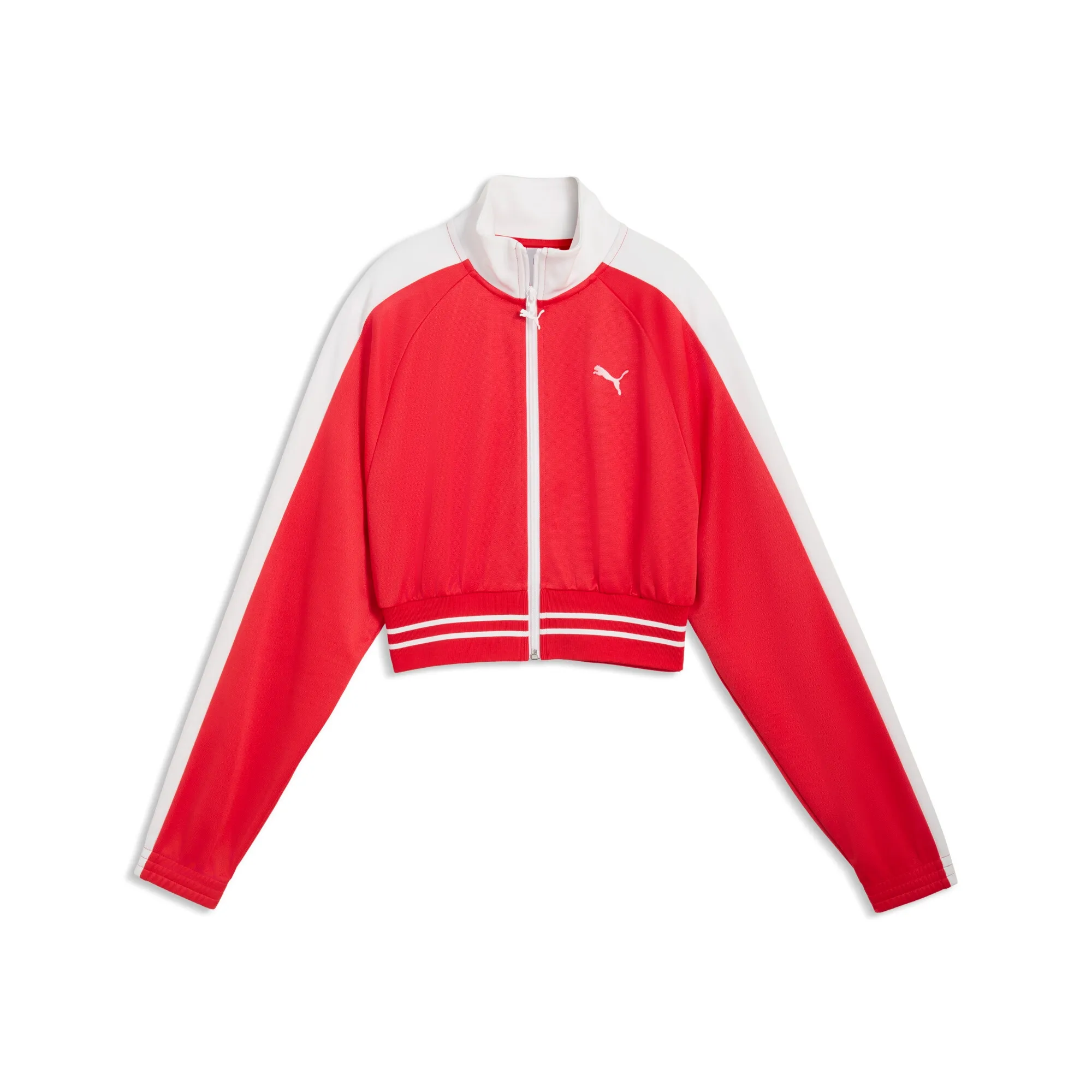 PUMA T7 Cropped Track Jacket Women in Red | Size Large