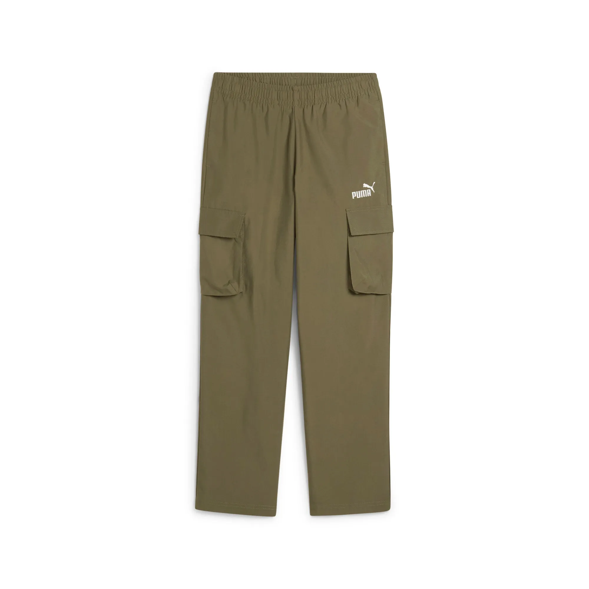 PUMA ESS No. 1 Logo Woven Cargo Pants Youth in Green | Size 11-12 Youth