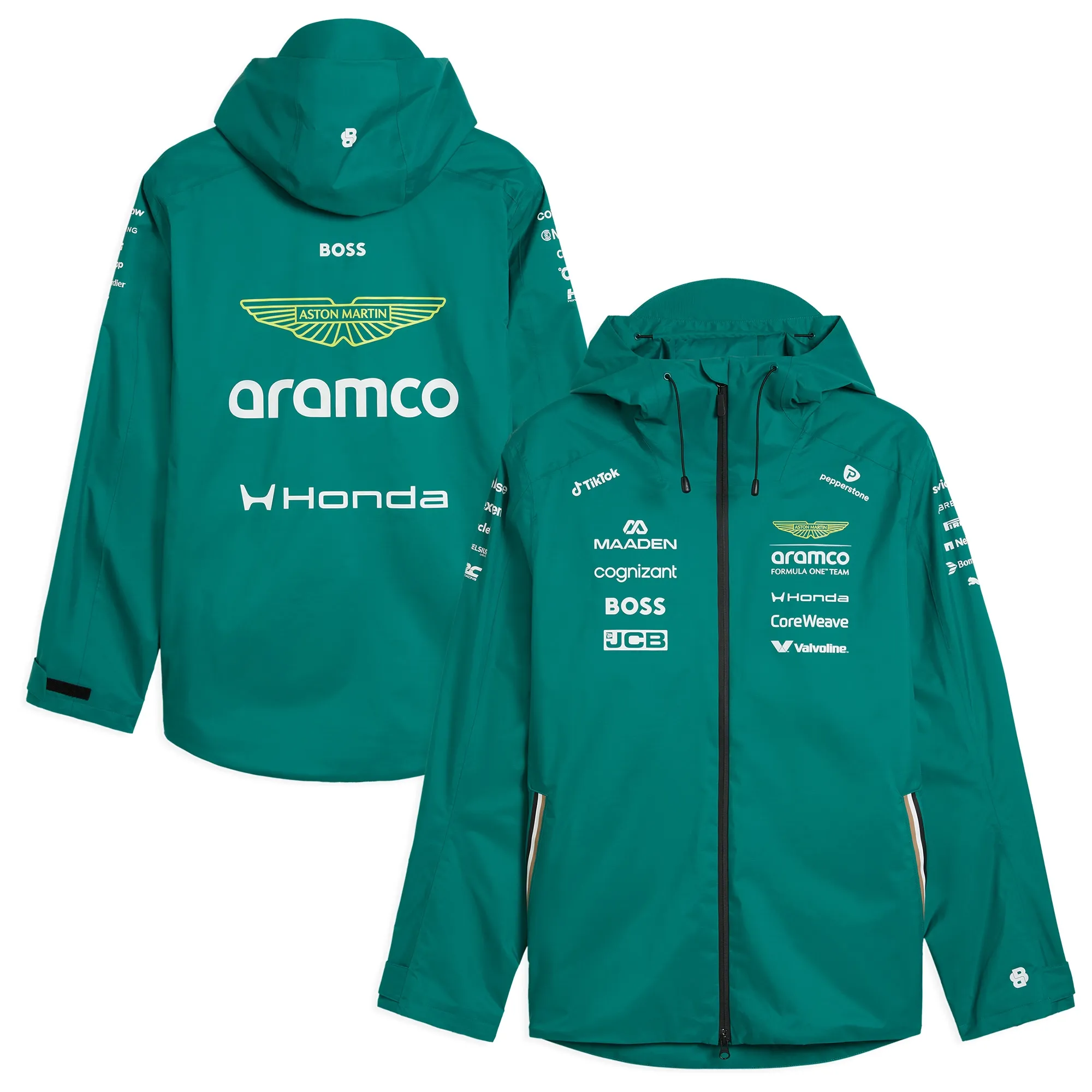 PUMA x ASTON MARTIN ARAMCO F1Â® TEAM Replica Rain Jacket Men in Green | Size Large