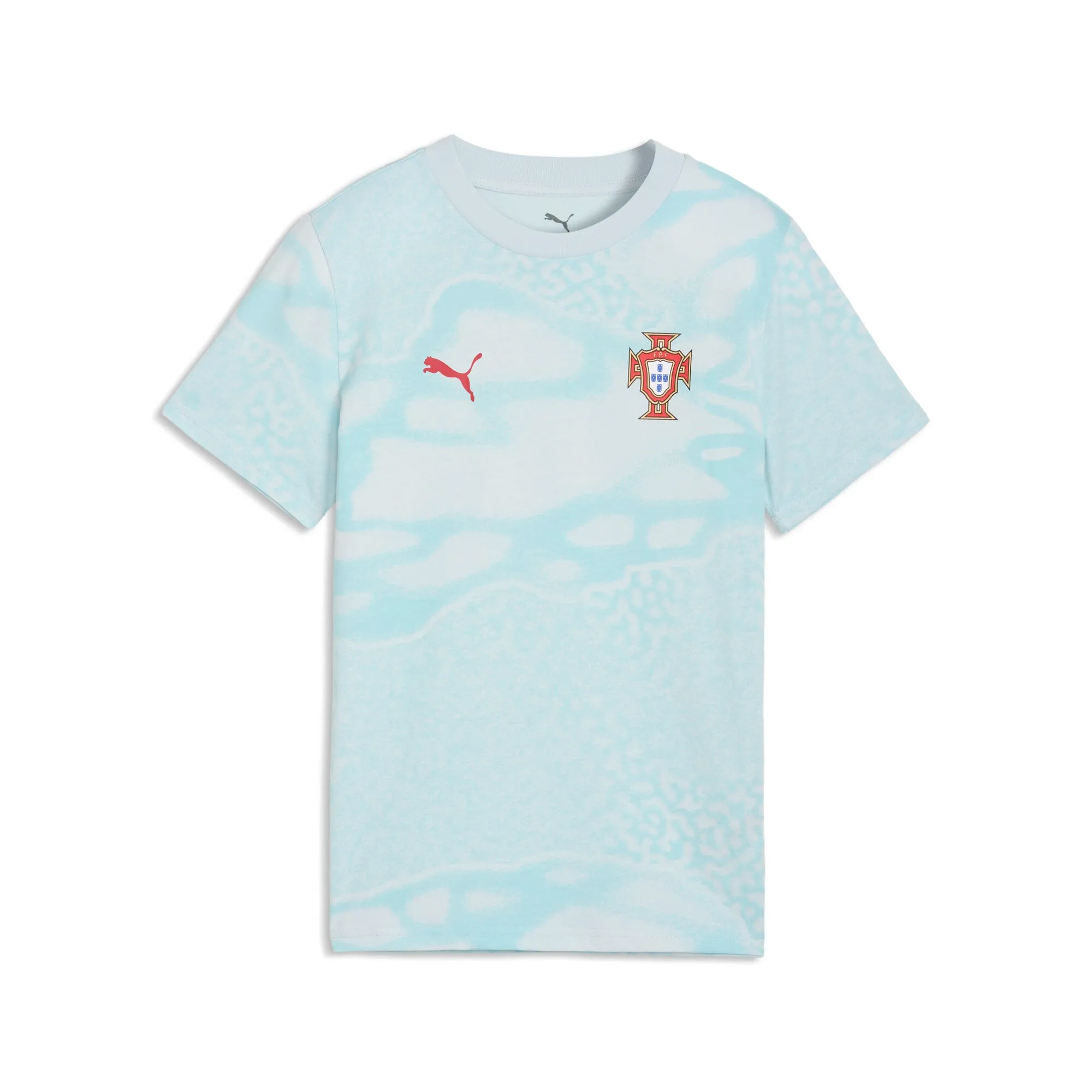 PUMA Portugal ftblCulture Printed T-Shirt Youth in Blue | Size 11-12 Youth