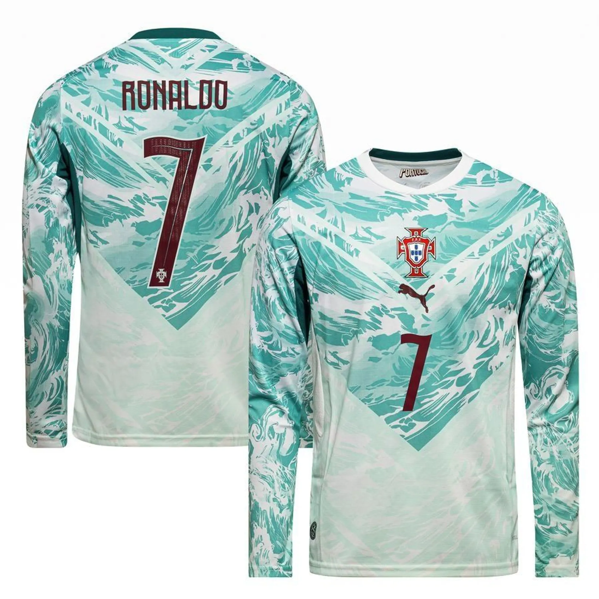 PUMA Portugal Long Sleeve Away Player Jersey Men in White | Size 3XL