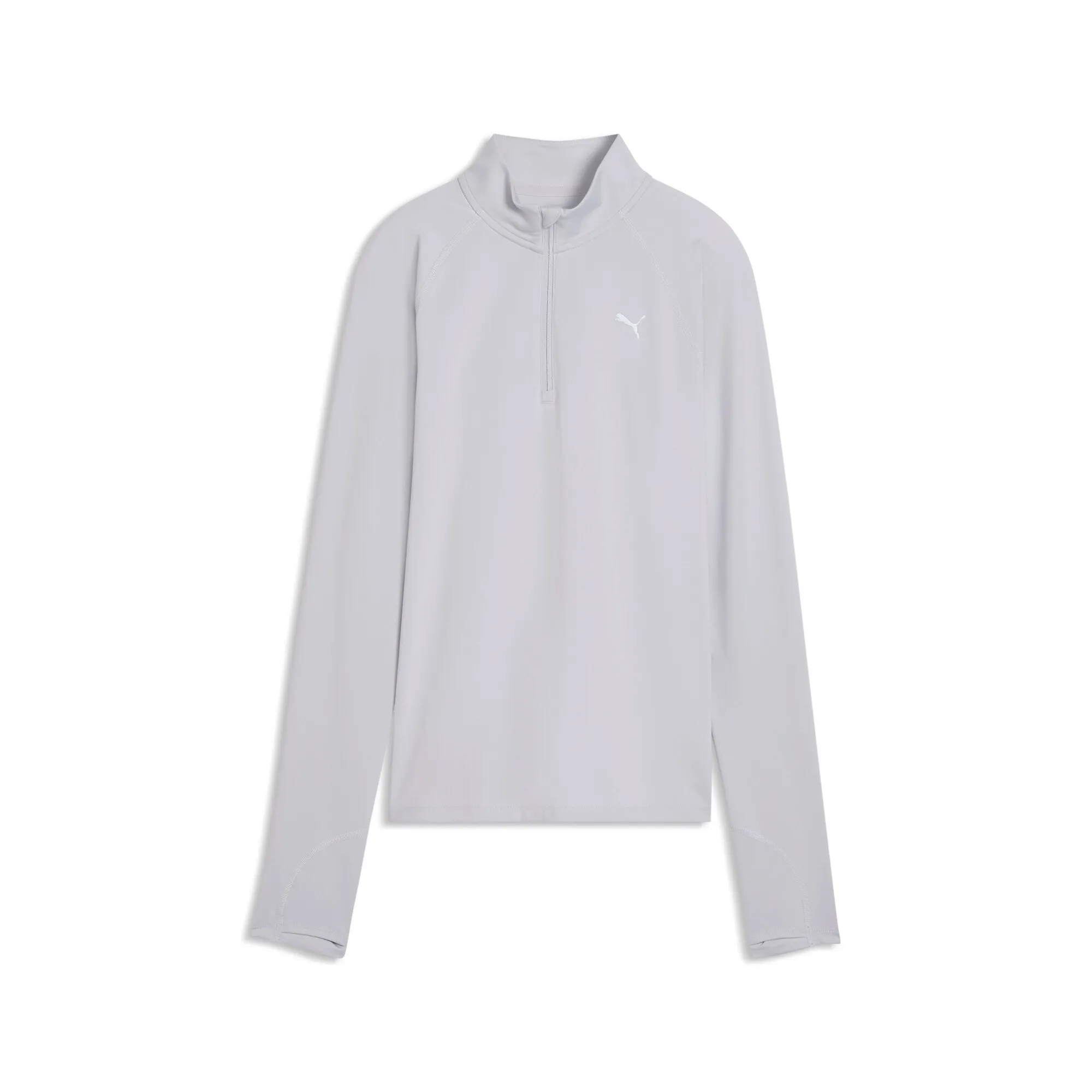 PUMA RUN VELOCITY CLOUDSPUN Quarter-Zip Top Women in Gray | Size Large