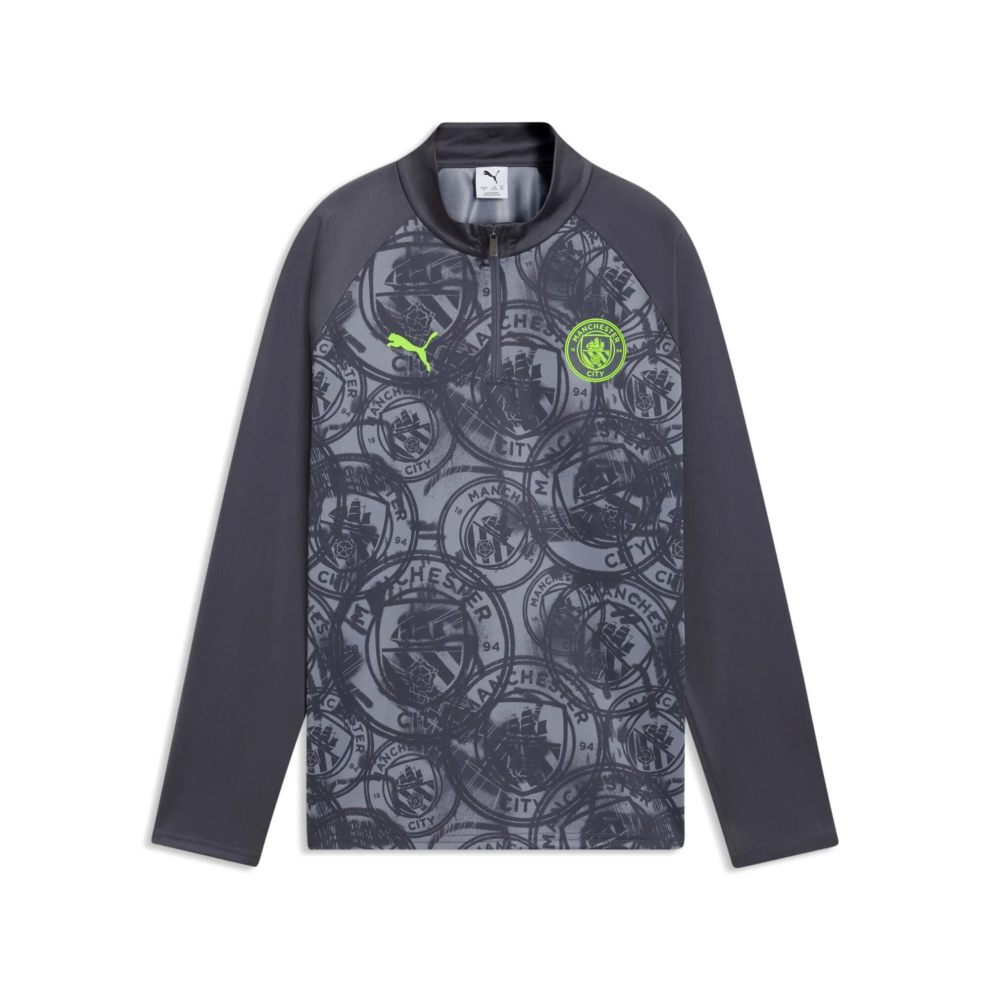 PUMA Manchester City Warmup Quarter-Zip Top Youth in Gray | Size 11-12 Youth
