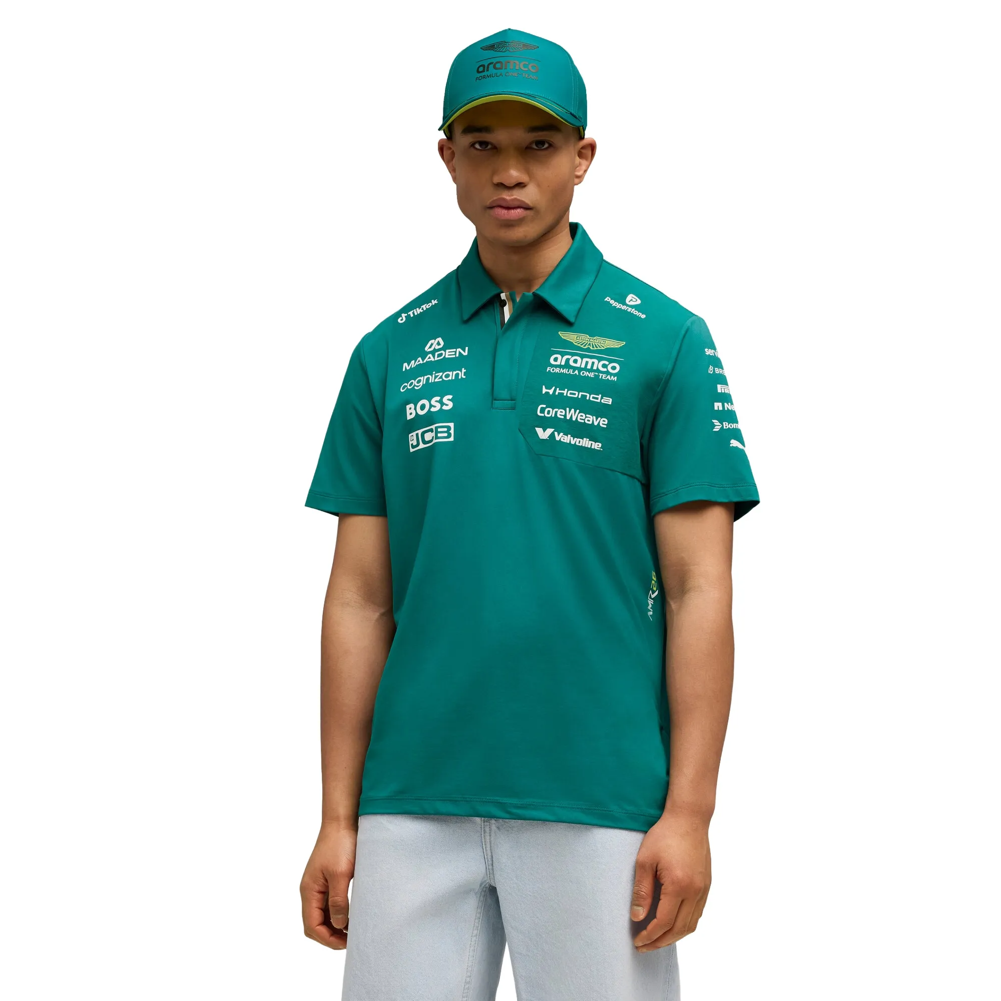 PUMA x ASTON MARTIN ARAMCO F1Â® TEAM Replica Polo Unisex in Green | Size Large