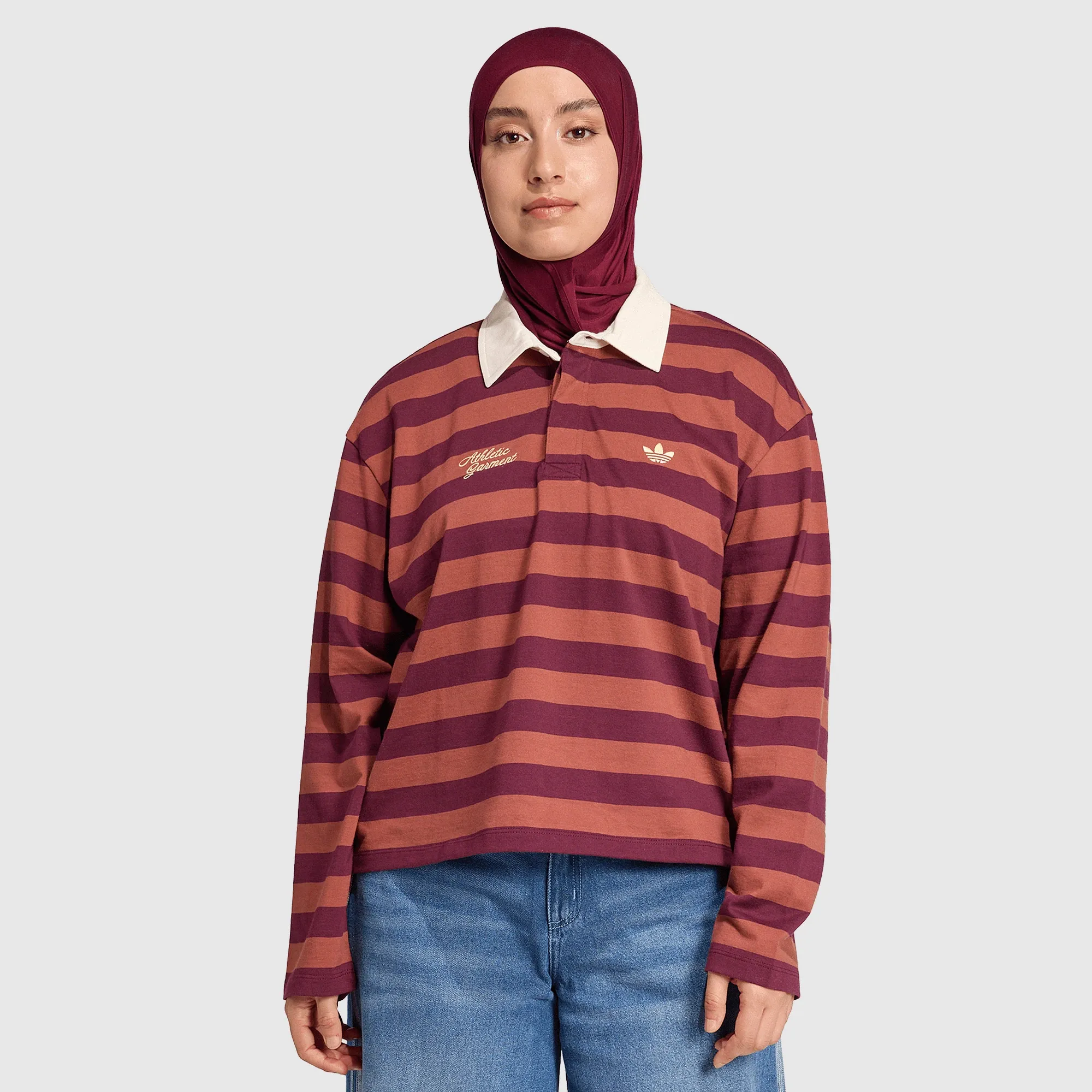 adidas Originals Womens Long Sleeve Graphic Polo Sweatshirt