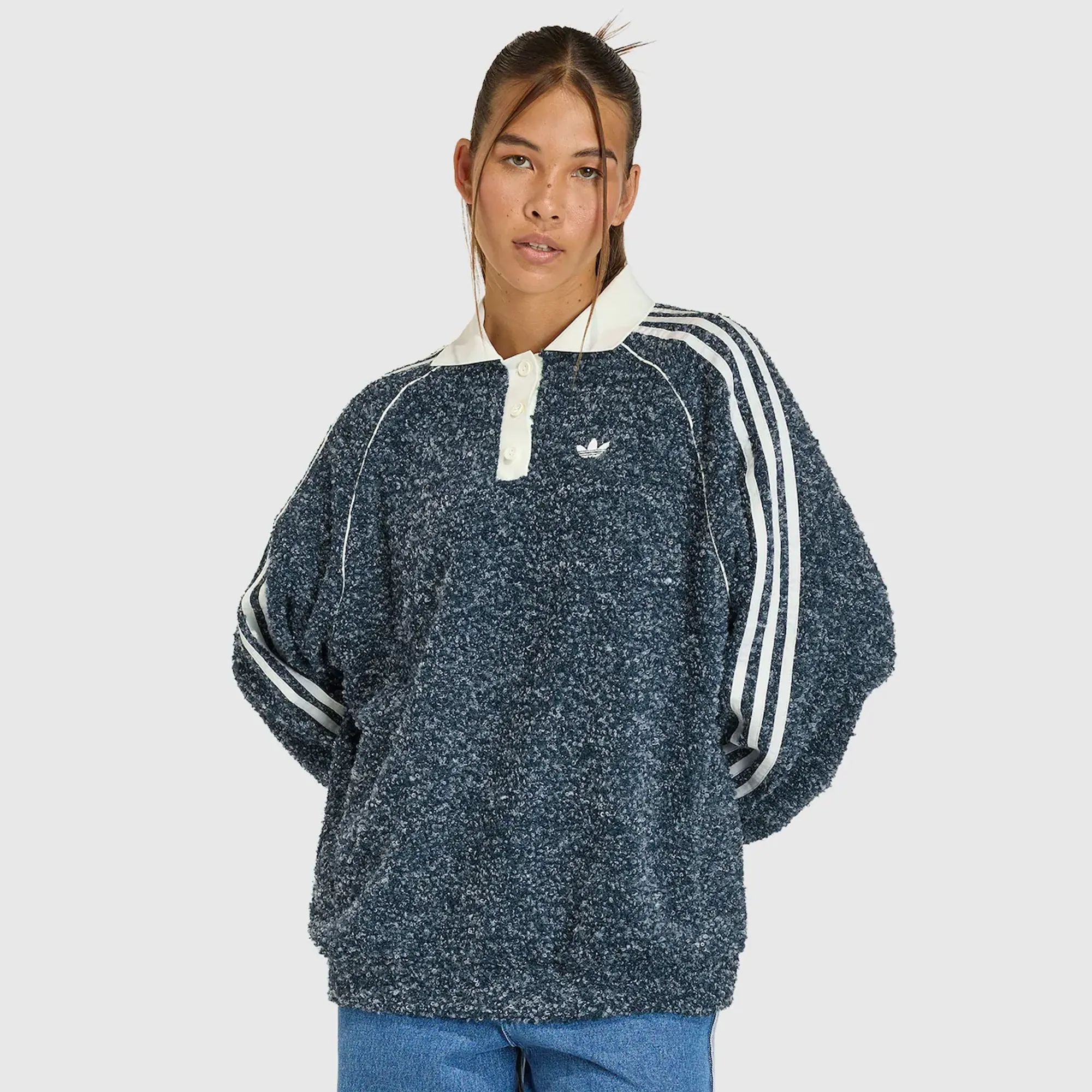adidas Originals Womens Oversized Polo Crew Sweatshirt