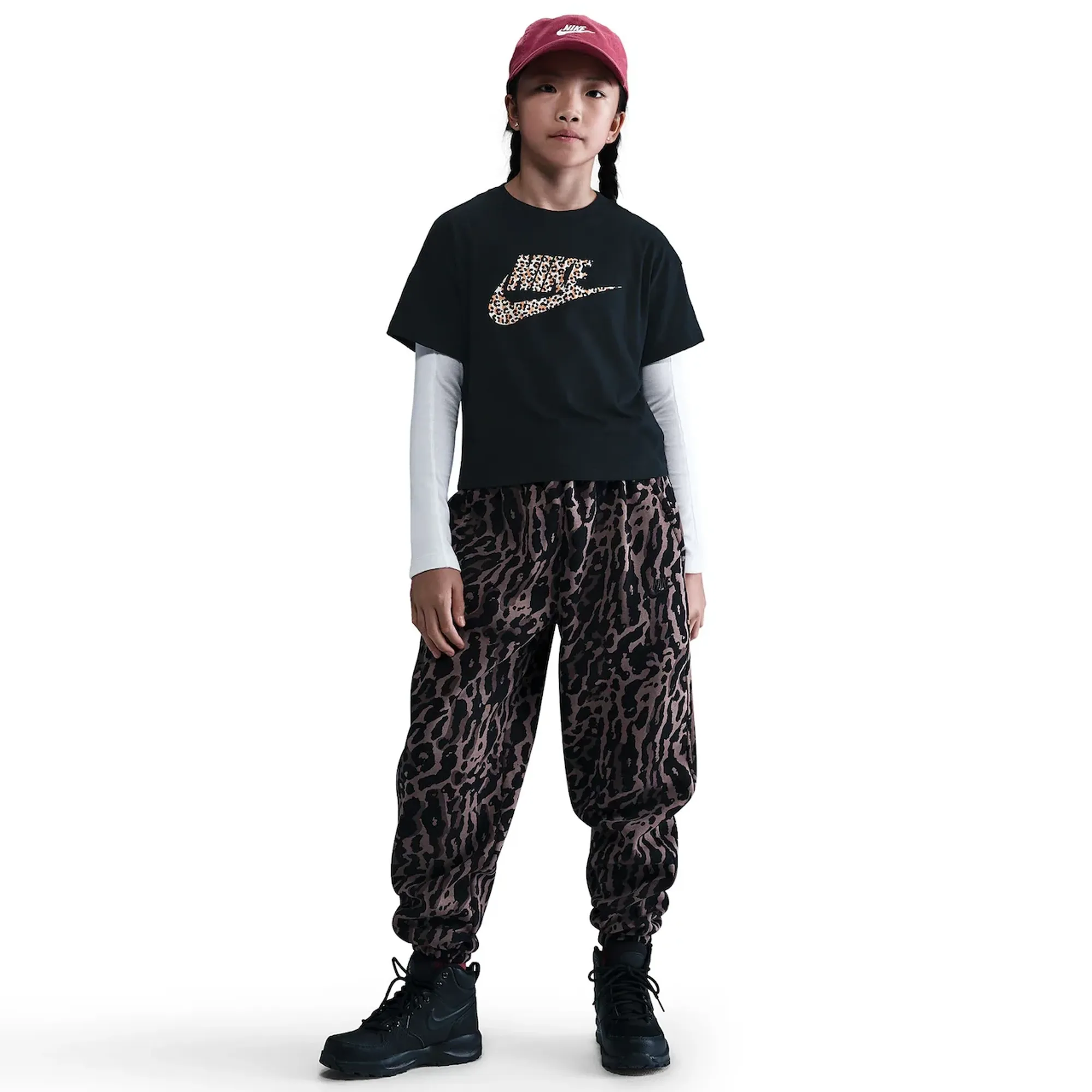 Nike Sportswear Older Kids Boxy Animal Print T Shirt 8 15Y