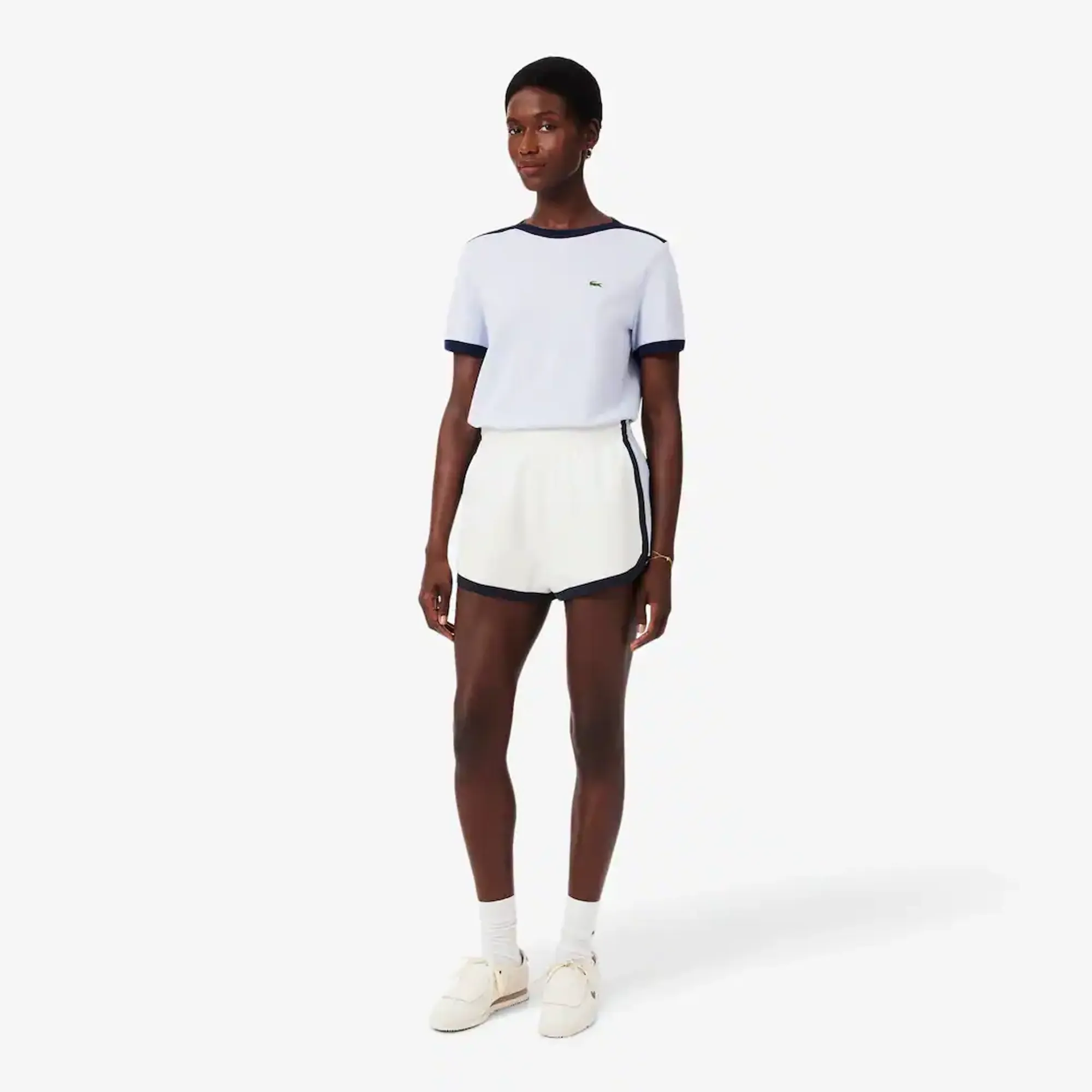 Lacoste Archive Re-edition Cotton Shorts - Blanc / Bleu Clair / Bleu Marine