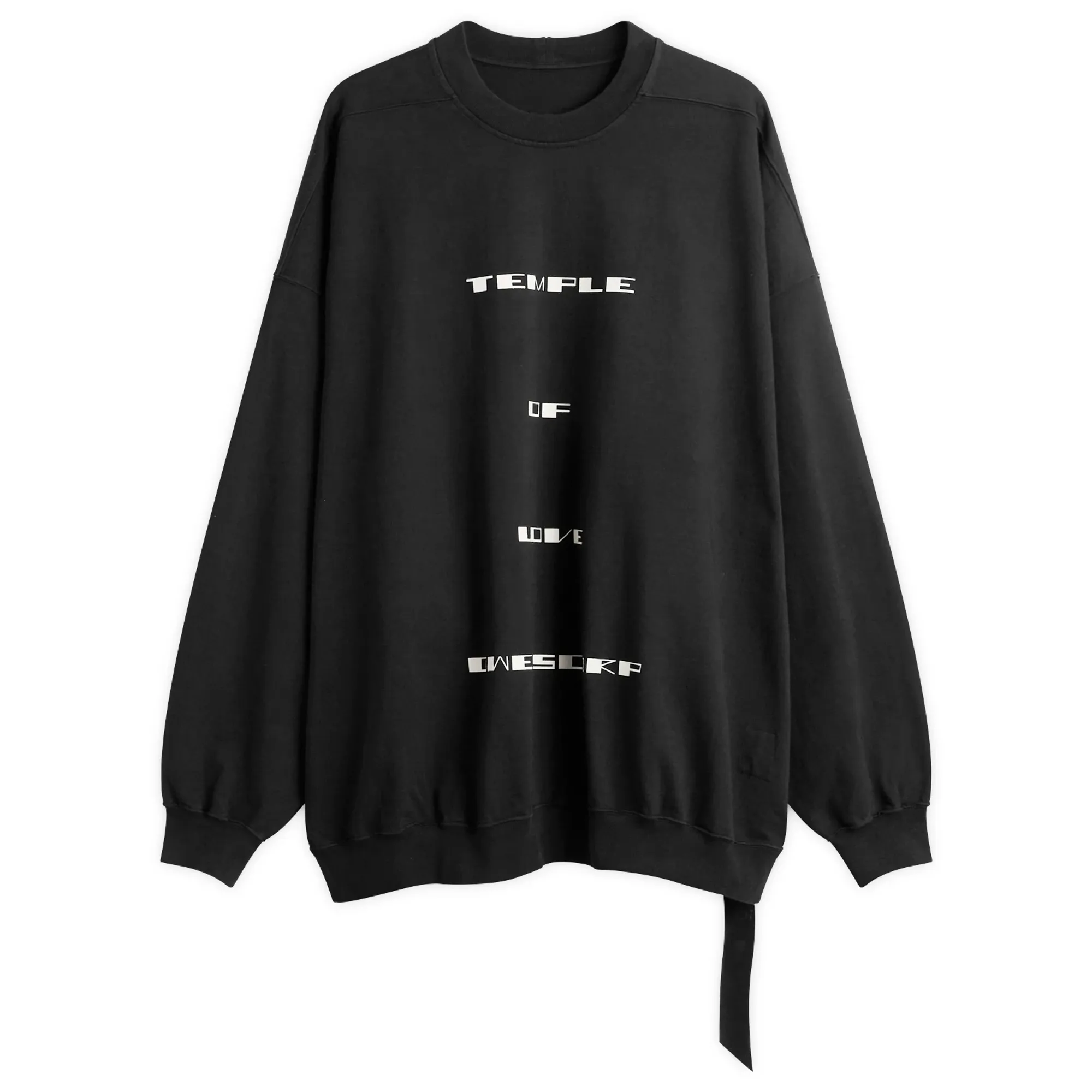 Rick Owens DRKSHDW Women's Temple Of Love Hun Crewneck Sweater Black/Milk