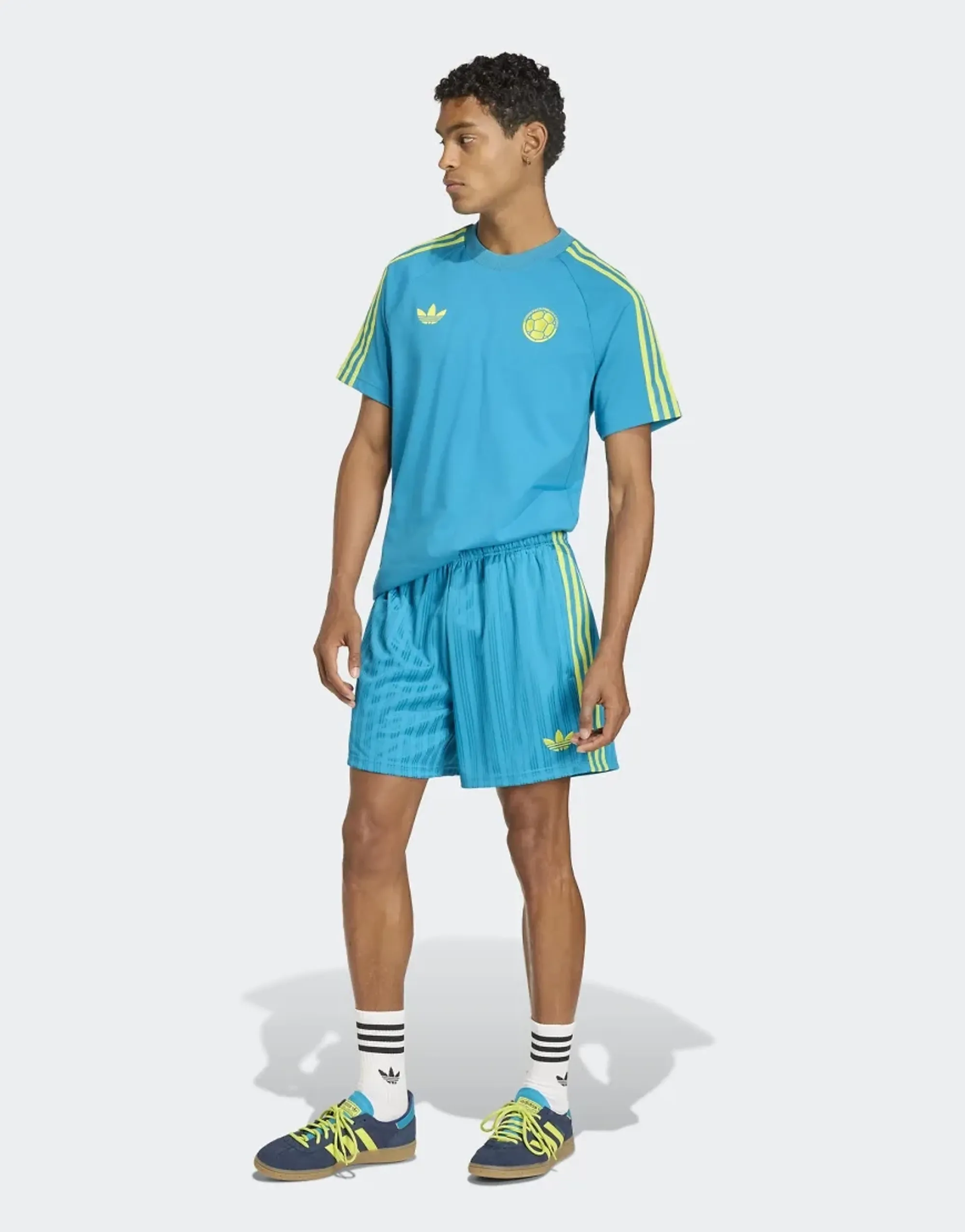 Adidas Performance Colombia Originals Shorts In Mystery Petrol-Blue