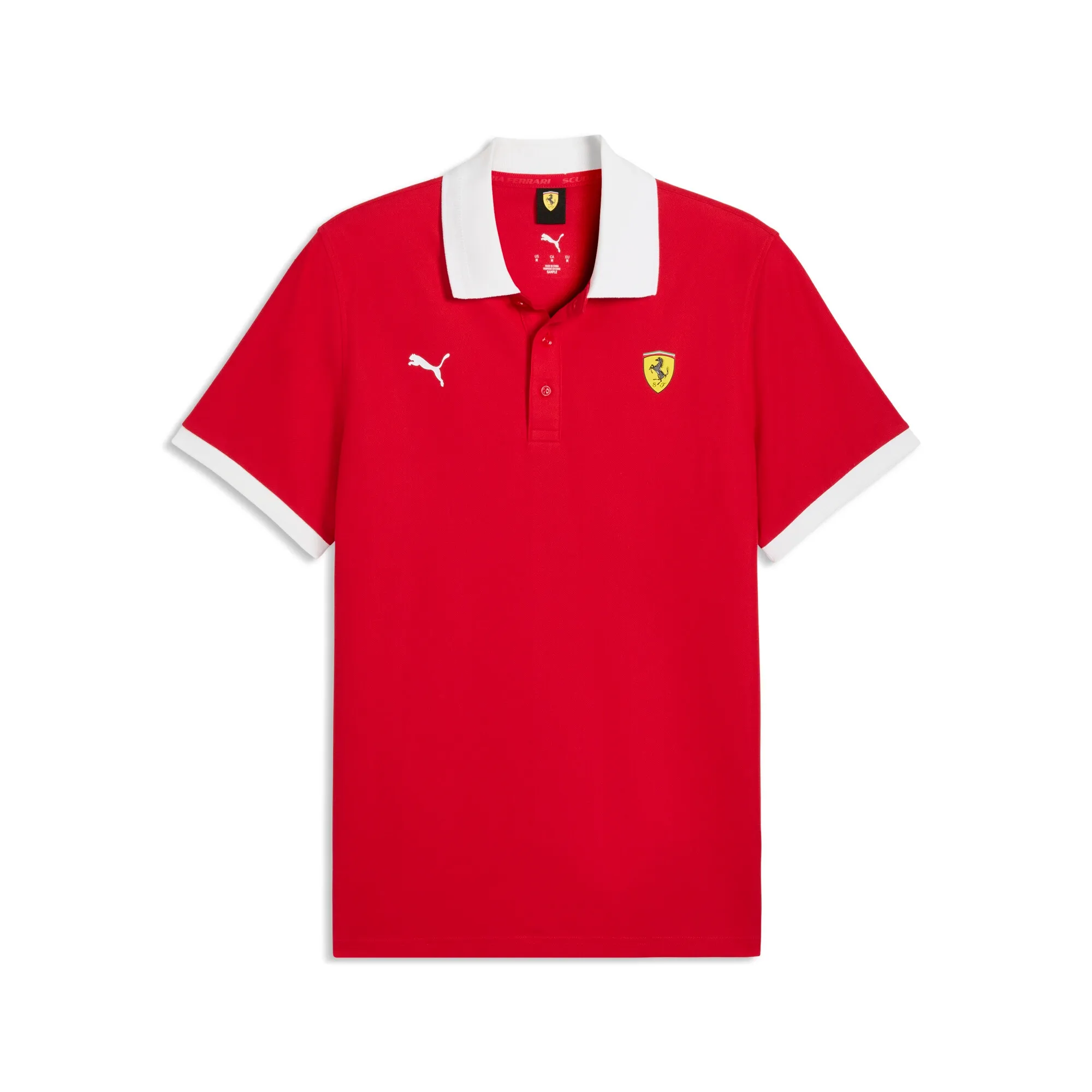 PUMA Scuderia Ferrari Pique Polo Men in Red | Size Large