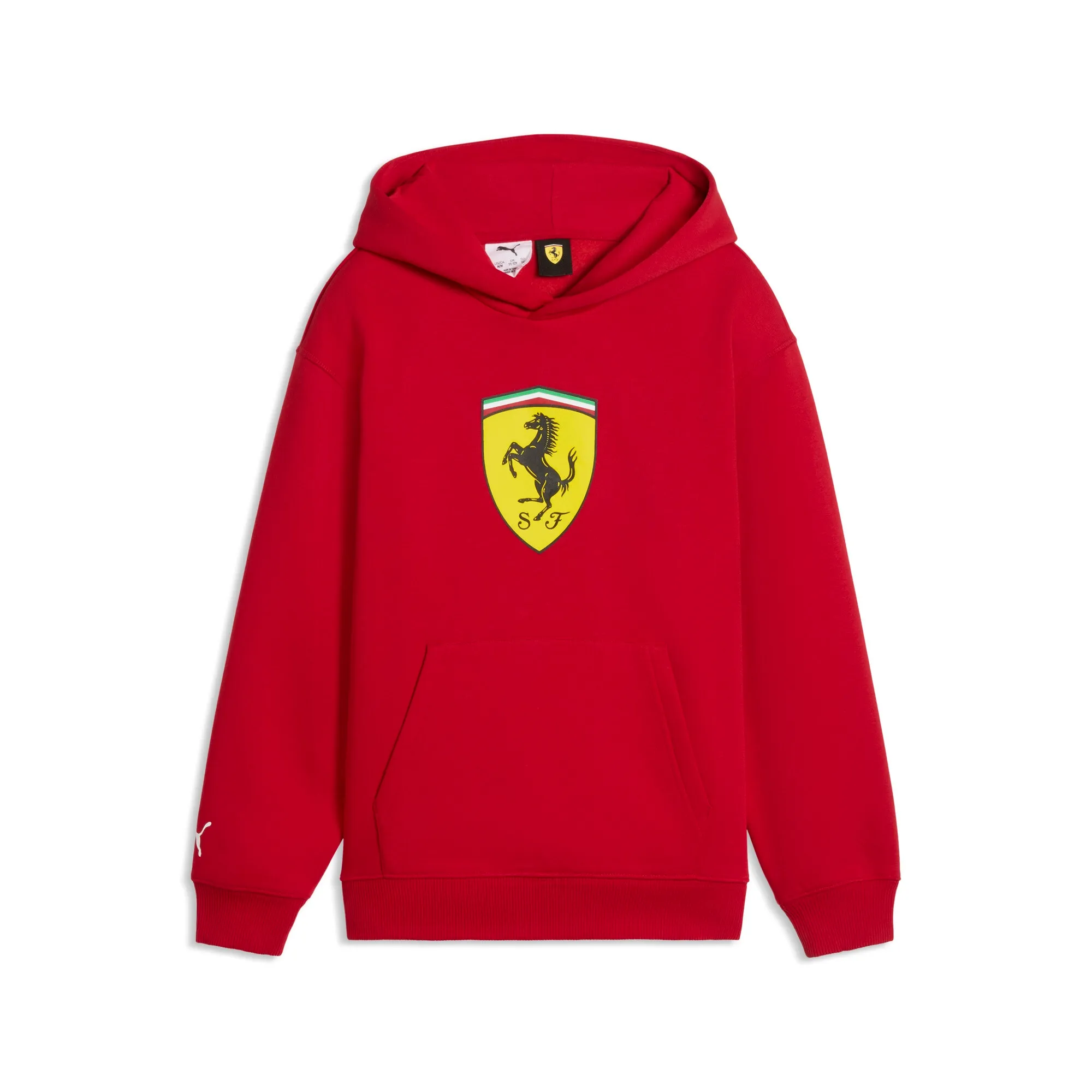 PUMA Scuderia Ferrari Coloured Shield Hoodie Youth in Red | Size 11-12 Youth