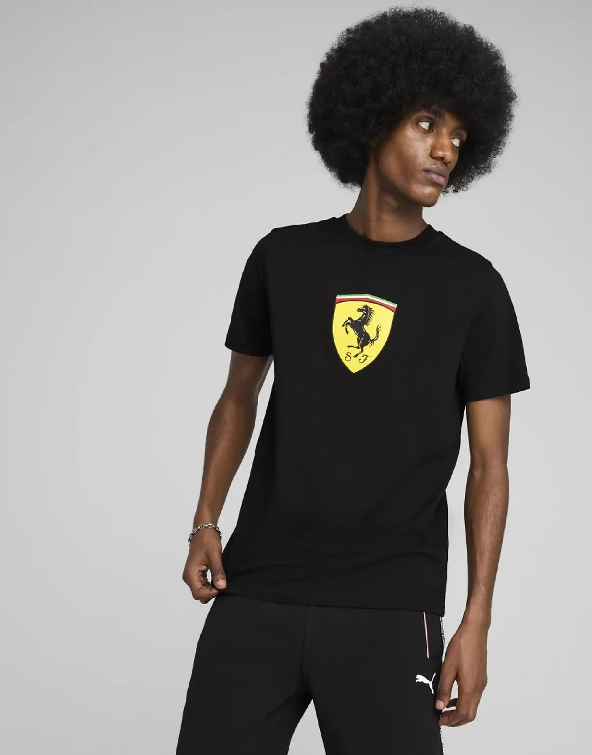 PUMA Scuderia Ferrari HP Race Coloured Big Shield T-Shirt Men in Black | Size 3XL