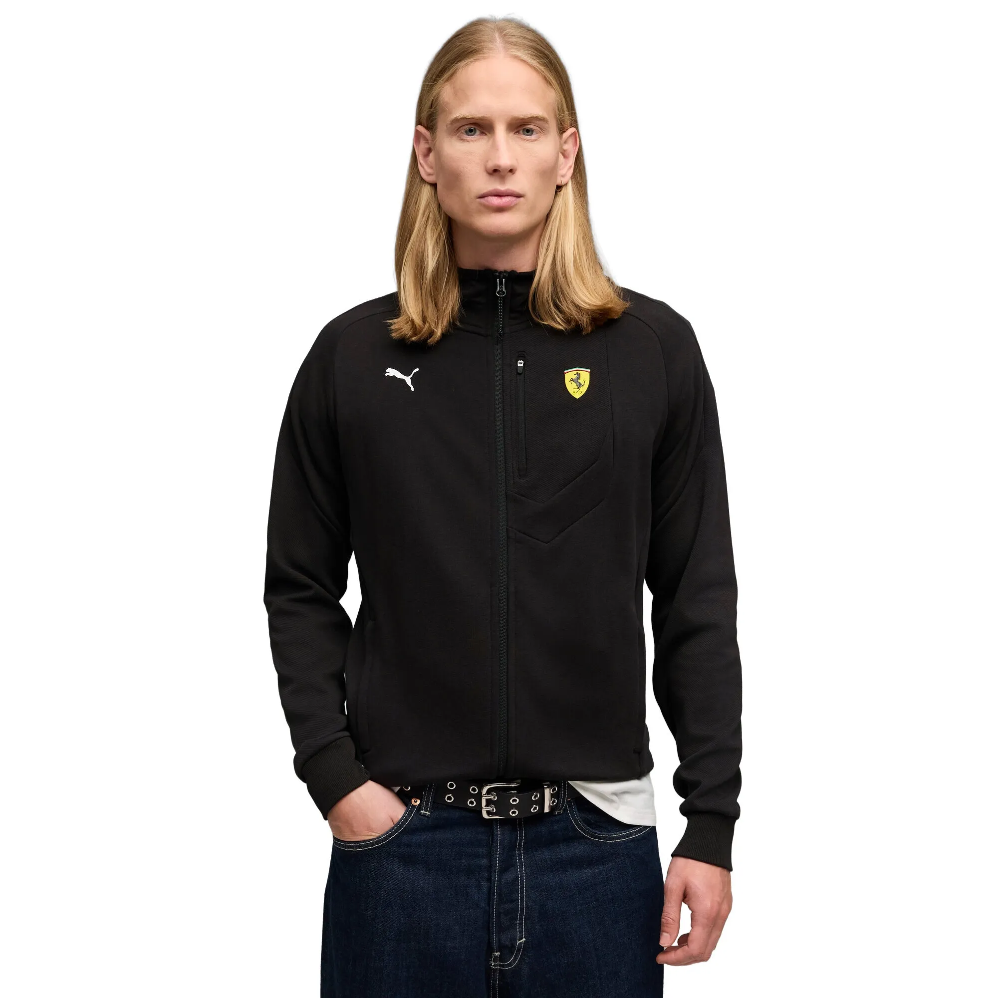 PUMA Scuderia Ferrari Sweat Jacket Men in Black | Size Large
