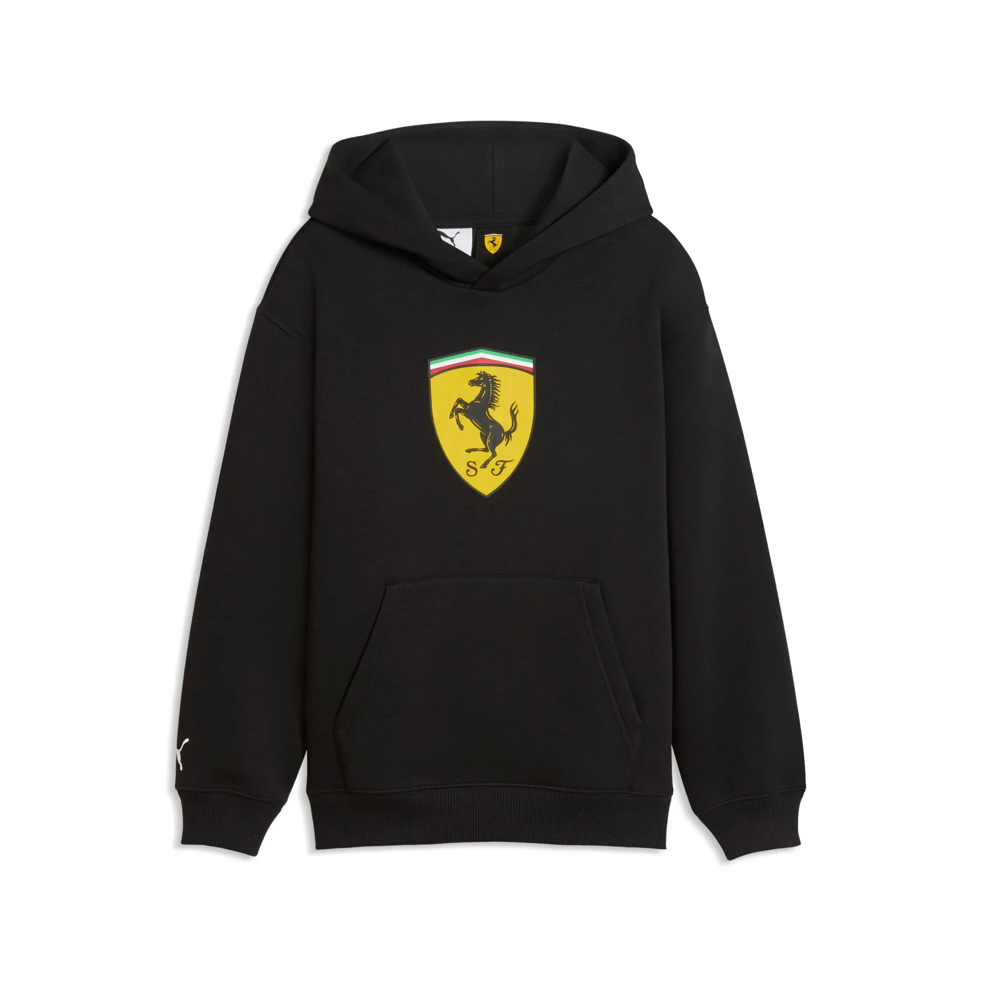 PUMA Scuderia Ferrari Coloured Shield Hoodie Youth in Black | Size 11-12 Youth