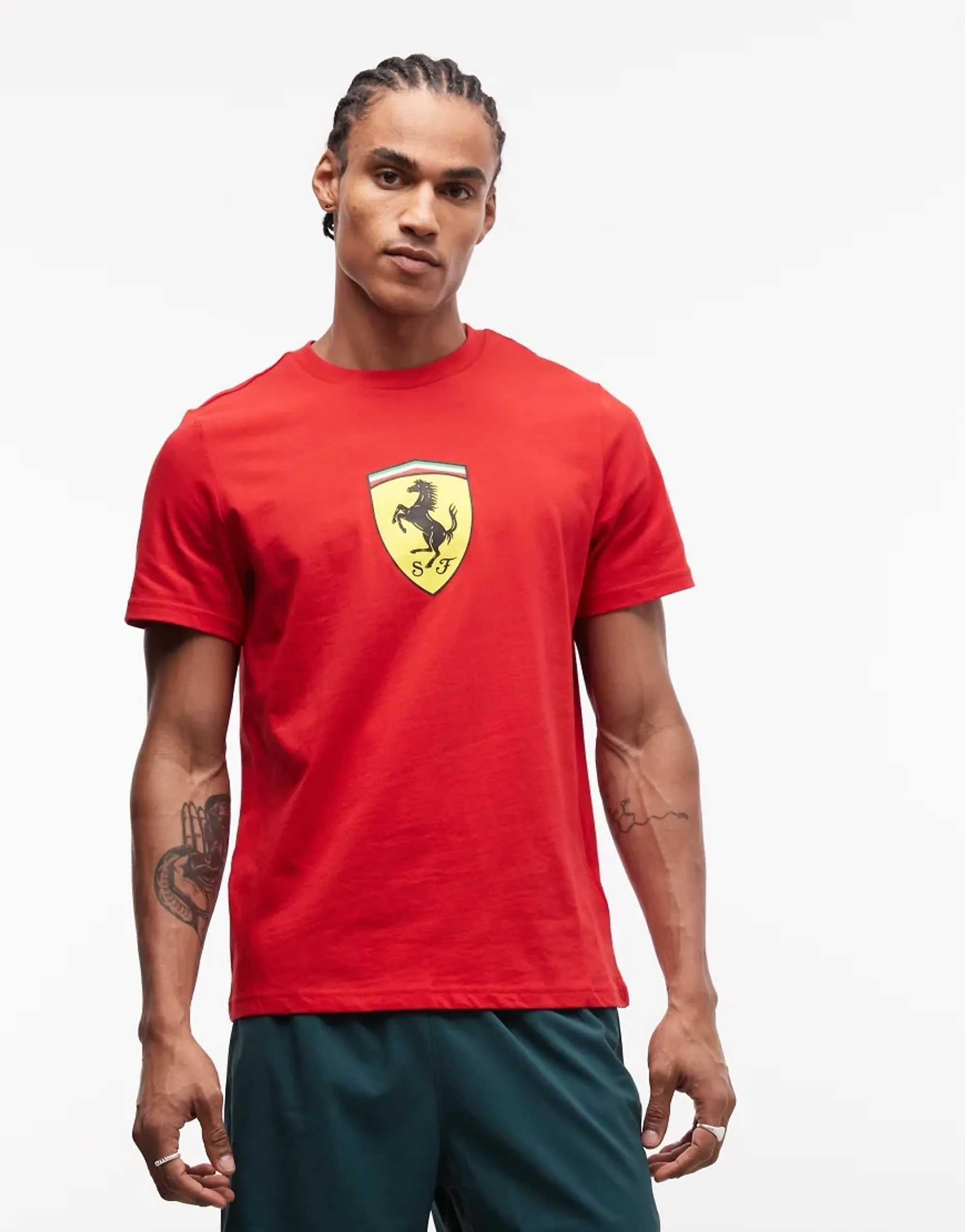 PUMA Scuderia Ferrari Coloured Shield T-Shirt Men in Red | Size Large