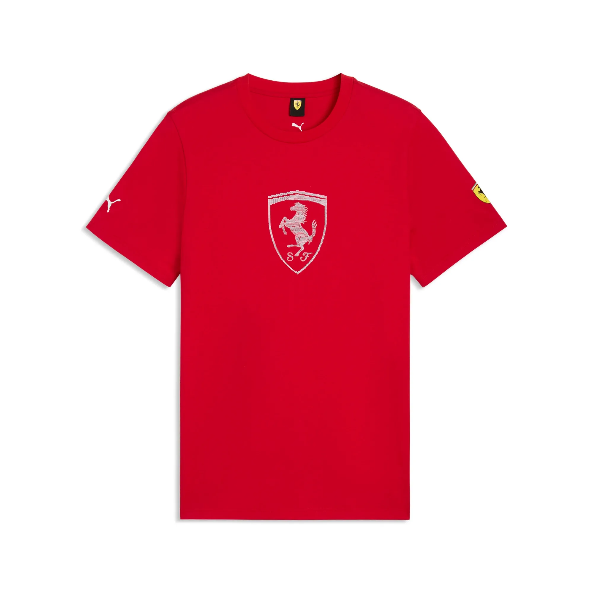 PUMA Scuderia Ferrari Tonal Shield T-Shirt Men in Red | Size Large