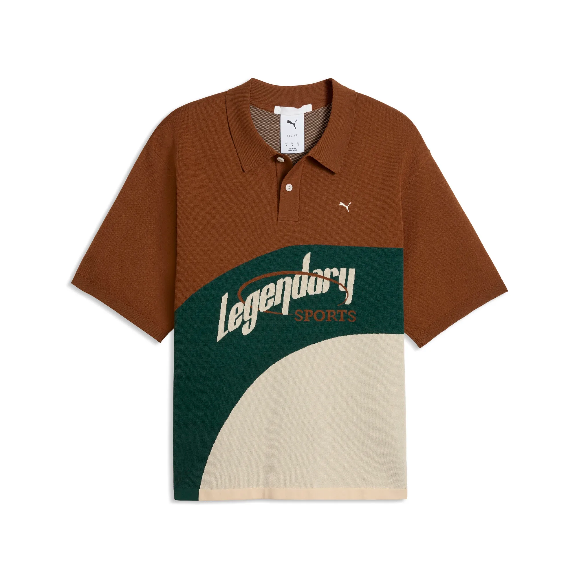 PUMA.NOW Polo Men in Brown | Size Large