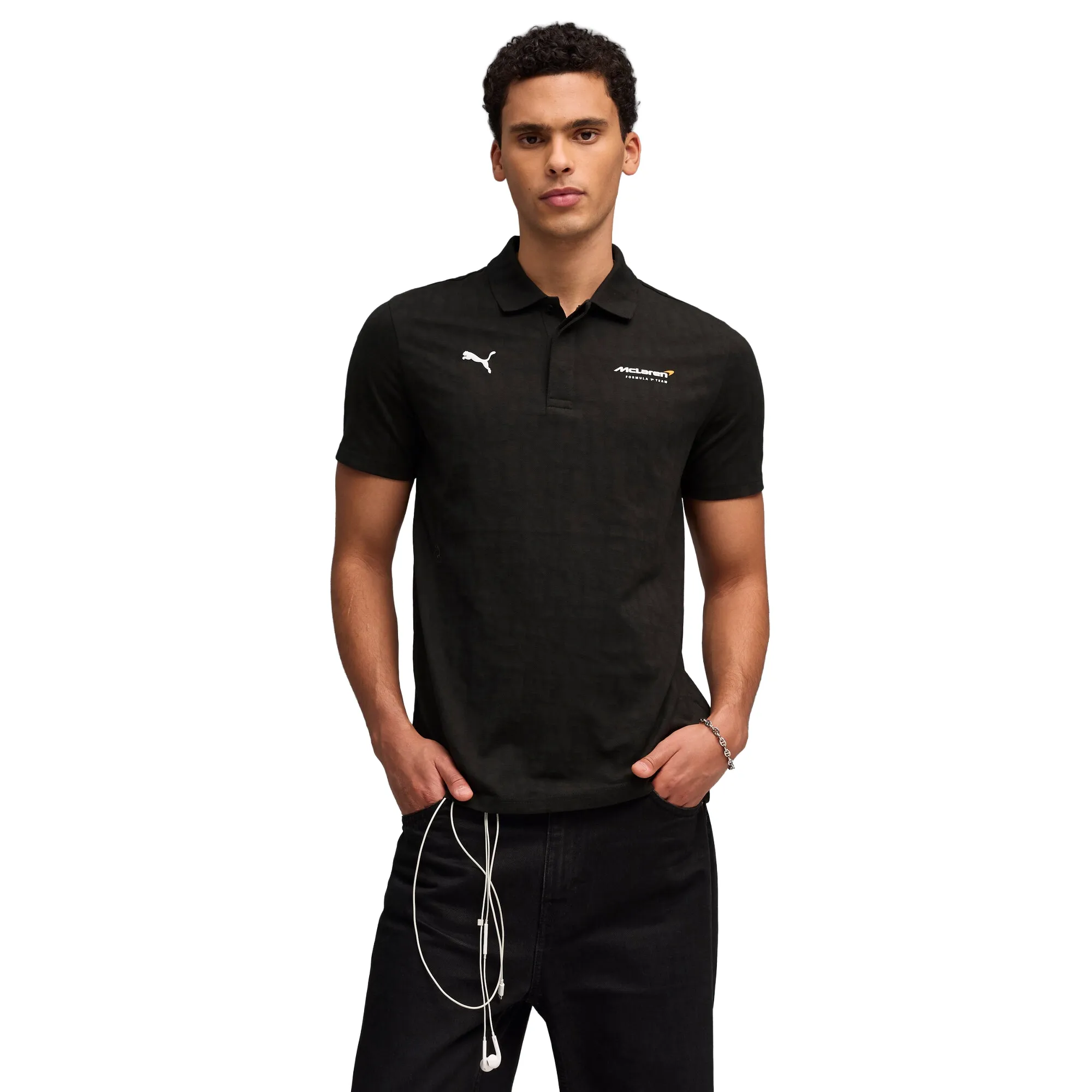 PUMA McLAREN RACING Jacquard Polo Men in Black | Size Small