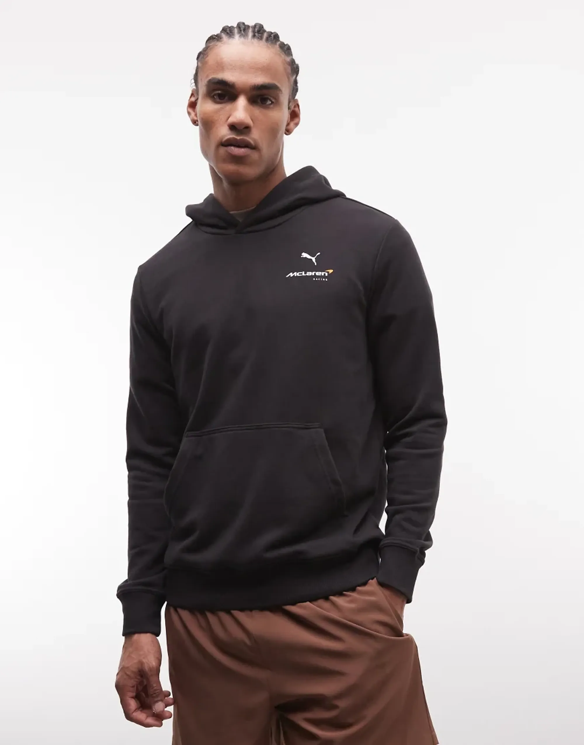 PUMA McLAREN RACING Essentials Hoodie Men in Black | Size Large