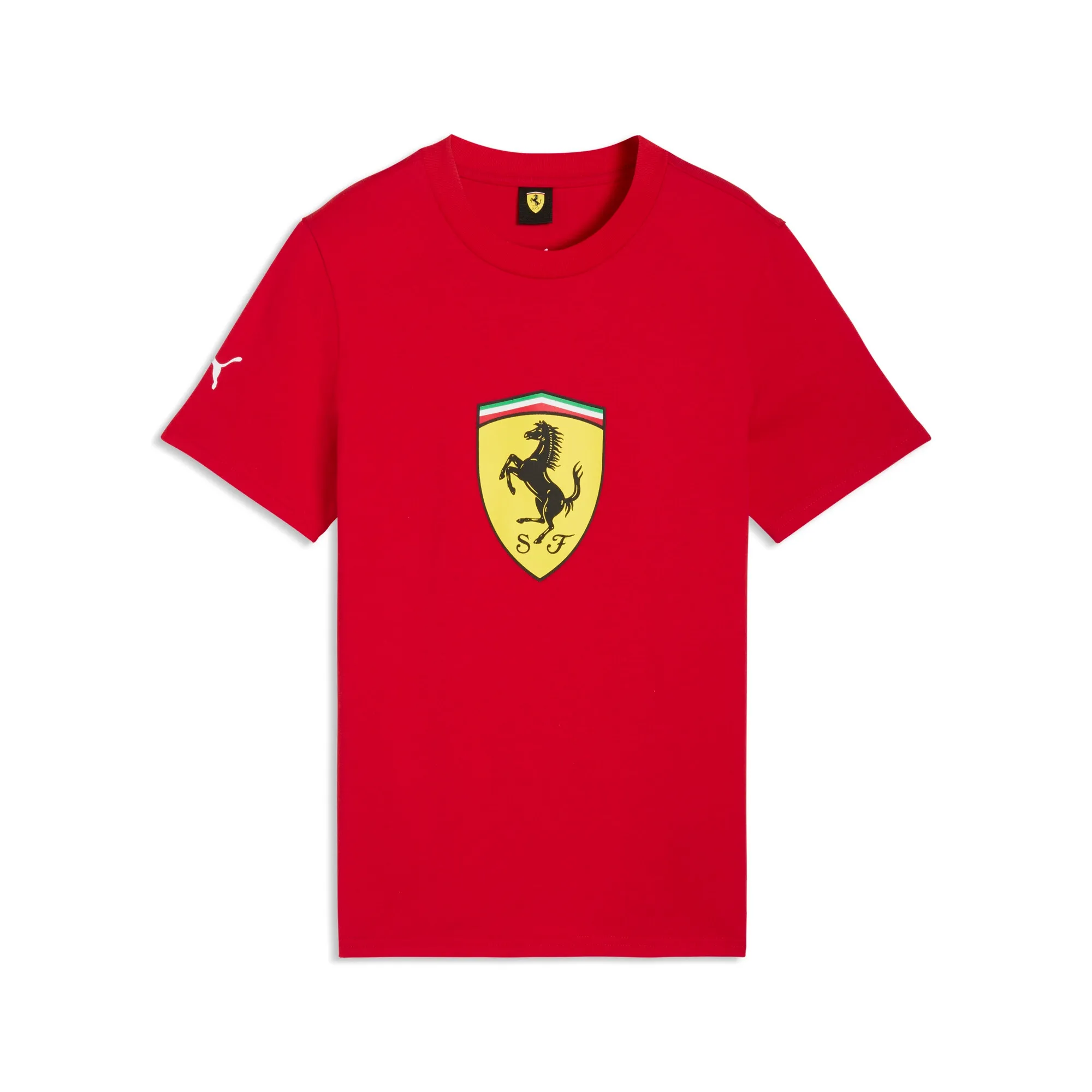 PUMA Scuderia Ferrari Coloured Shield T-Shirt Youth in Red | Size 11-12 Youth