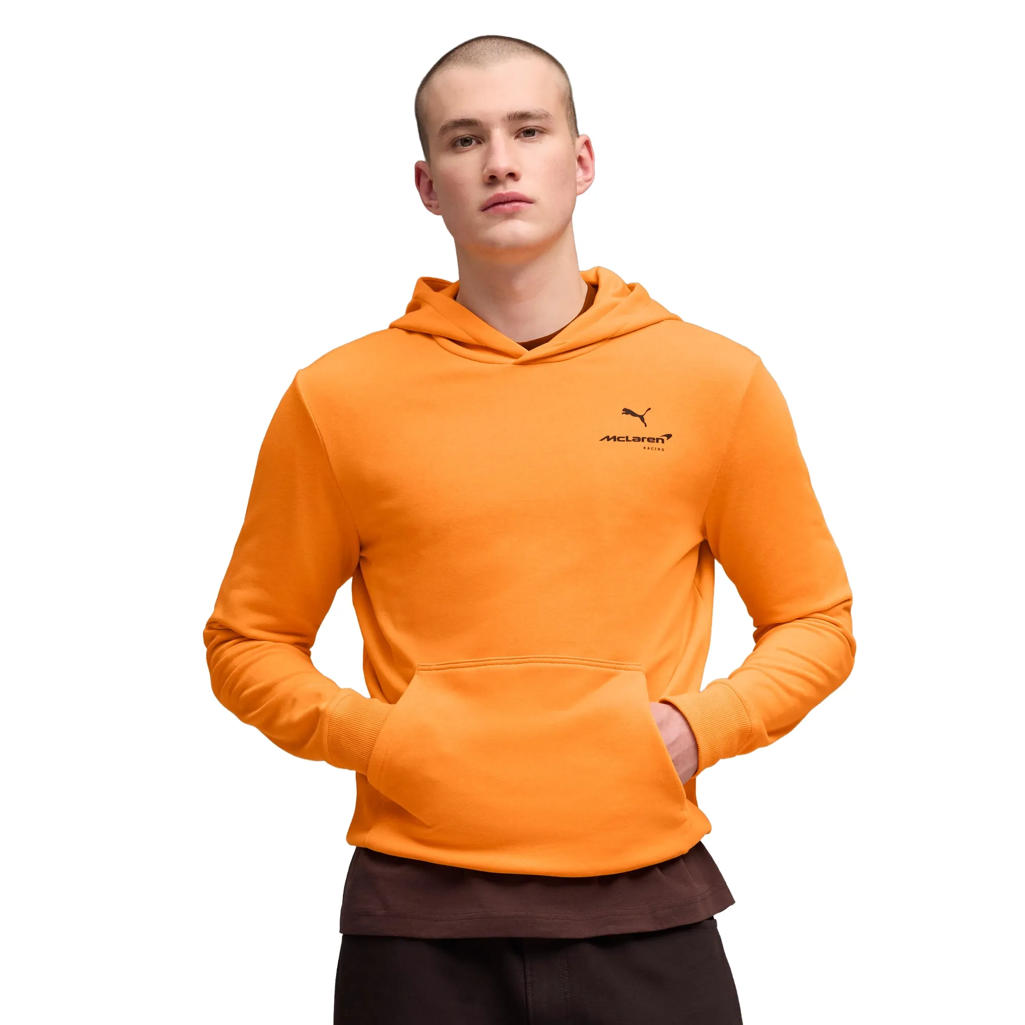 PUMA McLAREN RACING Essentials Hoodie Men in Orange | Size Large