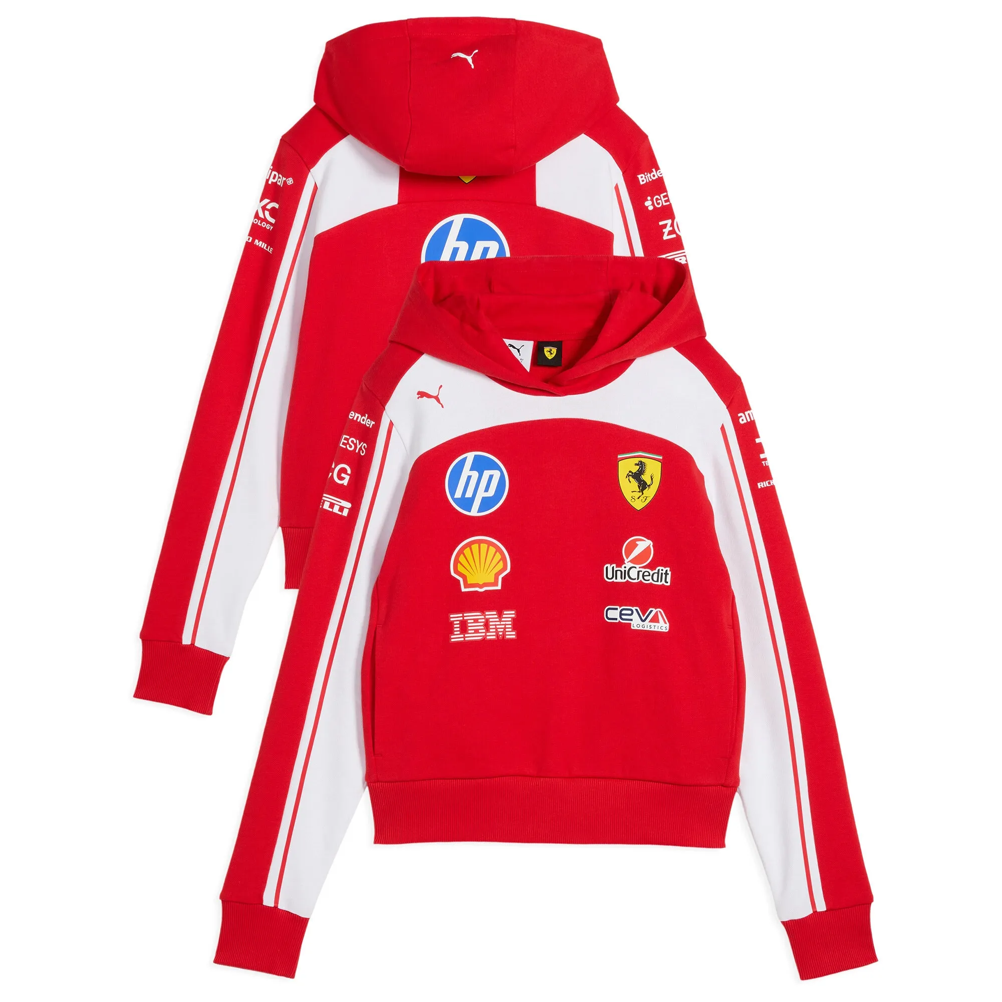 PUMA Scuderia Ferrari HP Replica Cropped Hoodie Women in Red | Size Large