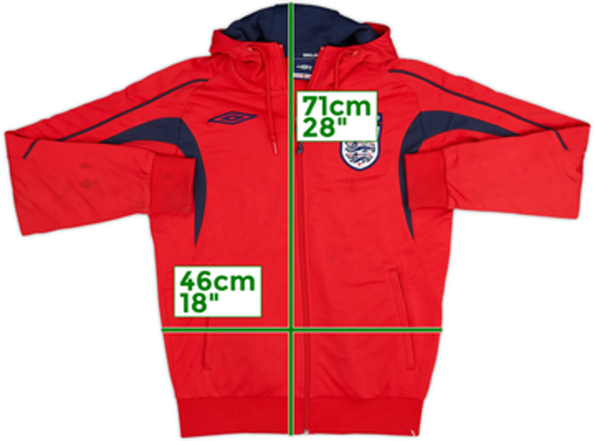 2006-07 England Umbro Hooded Track Jacket - 5/10 - (XS)