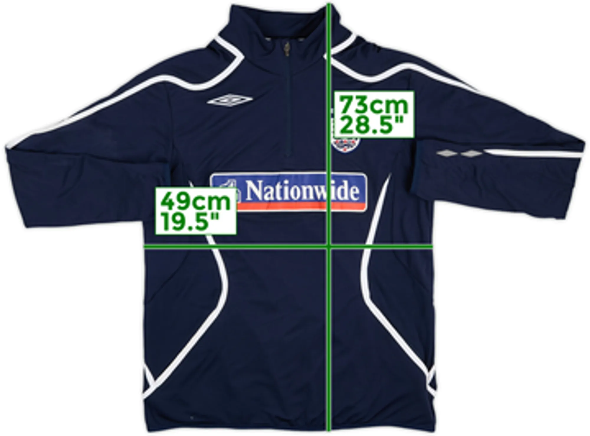 2007-09 England Umbro 1/2 Zip Track Jacket - 9/10 - (M)