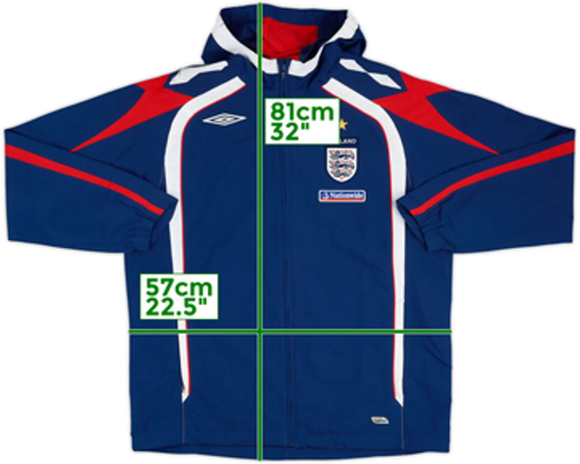 2008-10 England Umbro Hooded Rain Jacket - 8/10 - (M)