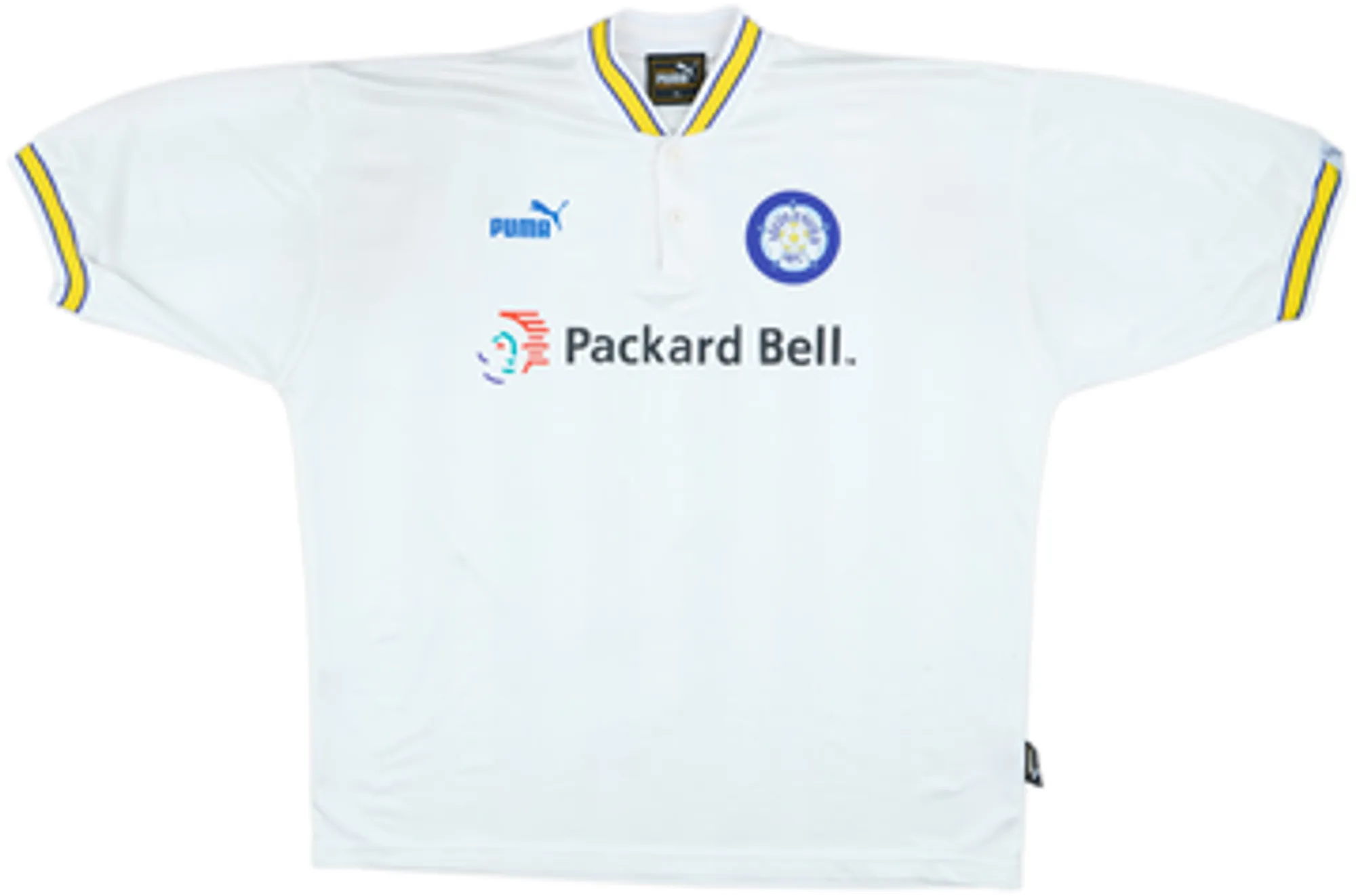 1996-98 Leeds United Home Shirt Radebe #5 - 8/10 - (XL)