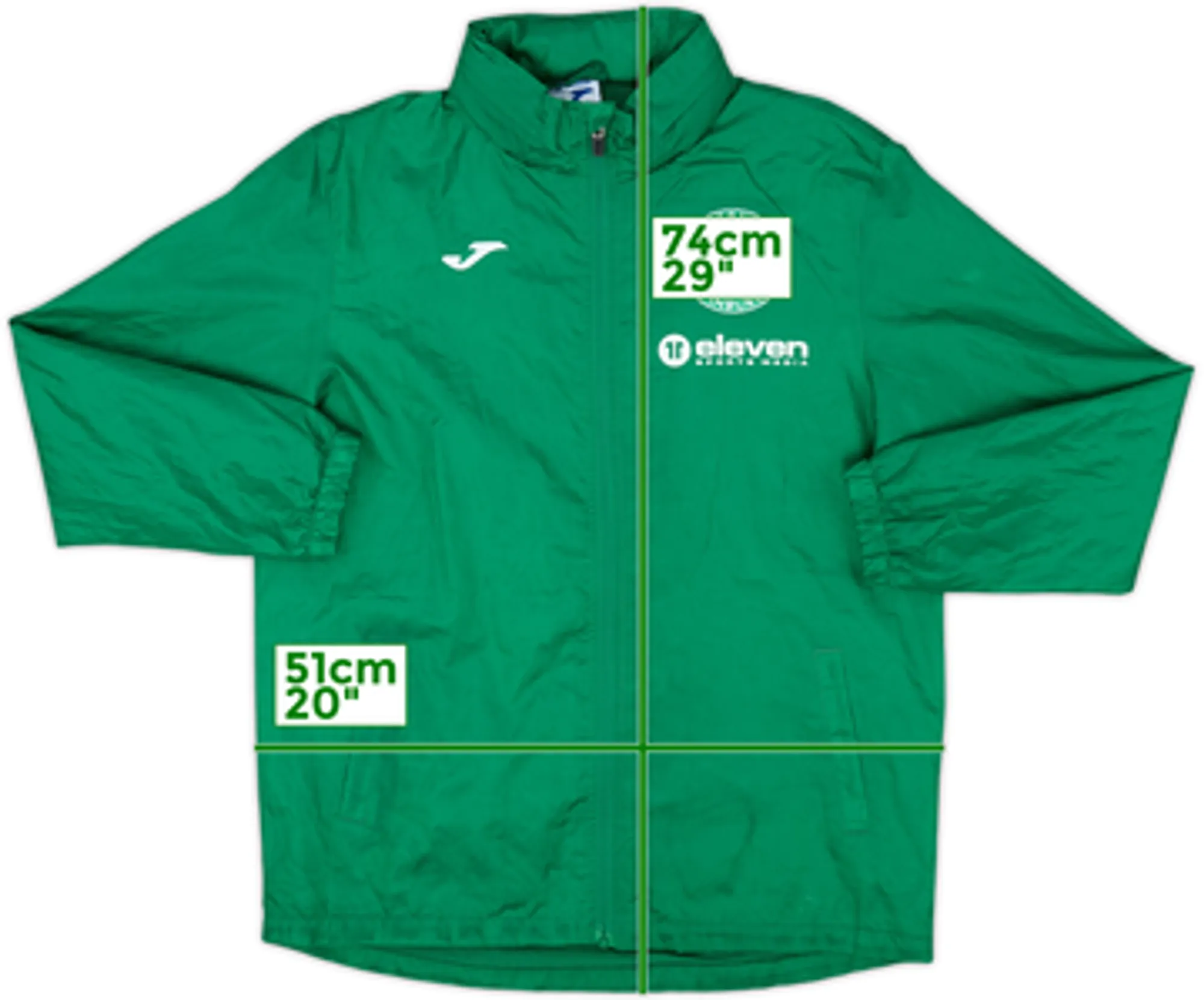 2021-22 Hibernian Joma Hooded Rain Jacket - 8/10 - (XL.Boys)
